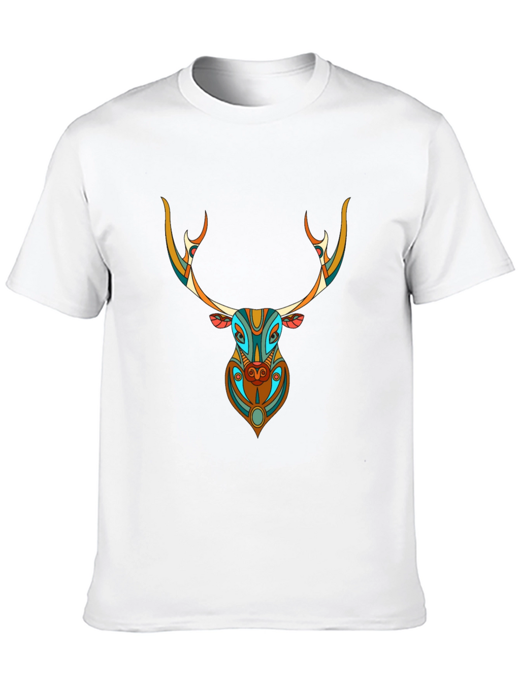 Geometric Deer Graphic Tee - Unique Style
