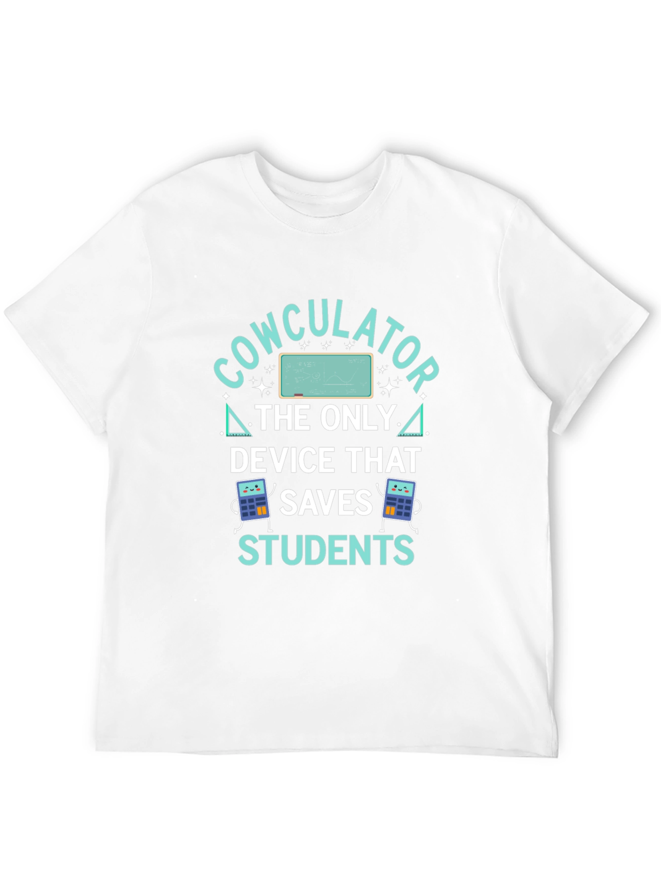 Cowculator Student Humor Black T-Shirt