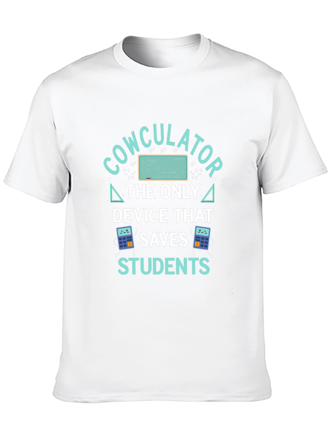 Cowculator Student Humor Black T-Shirt