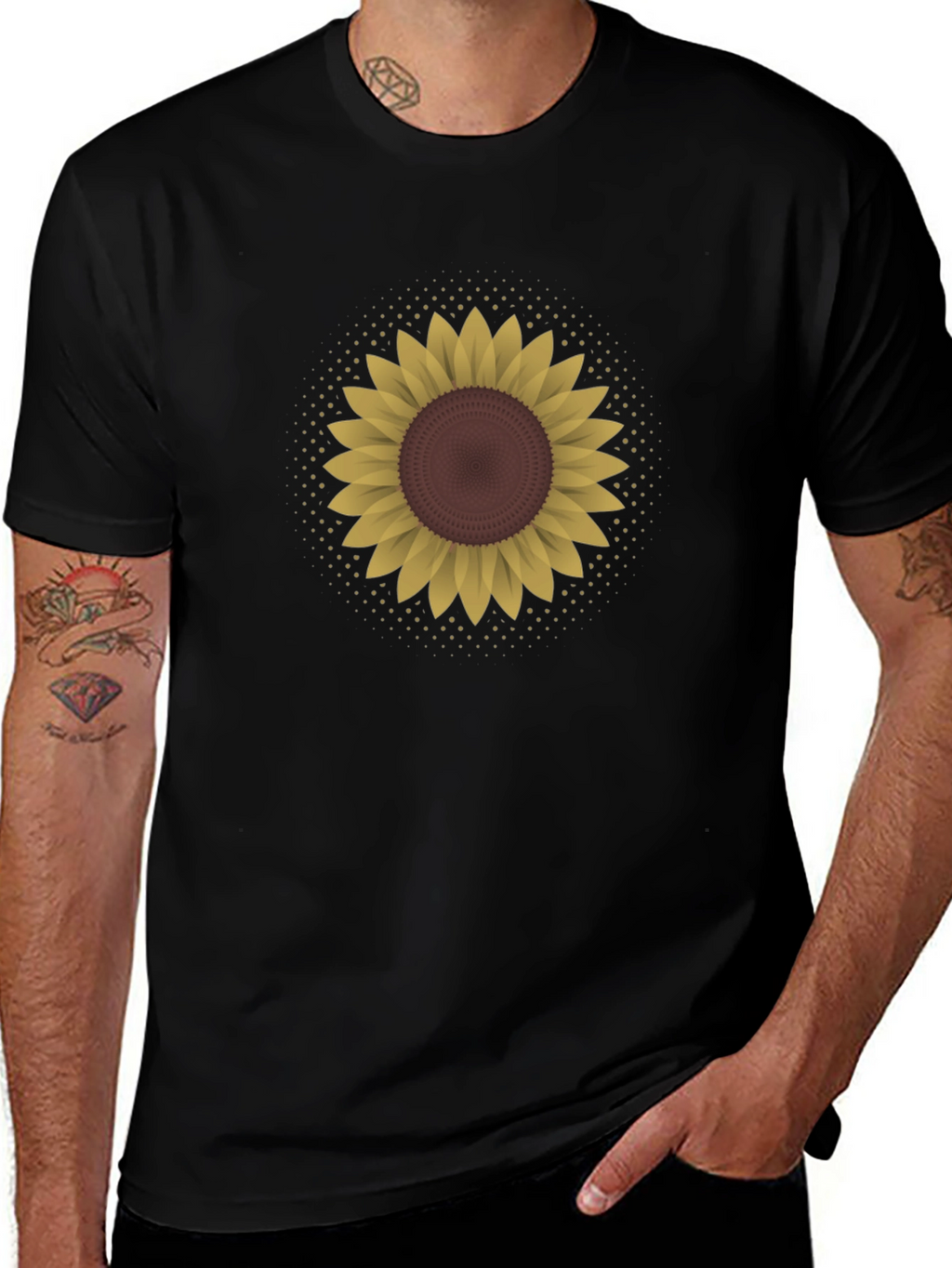 Sunflower Graphic T-Shirt - Stylish Mens Tee