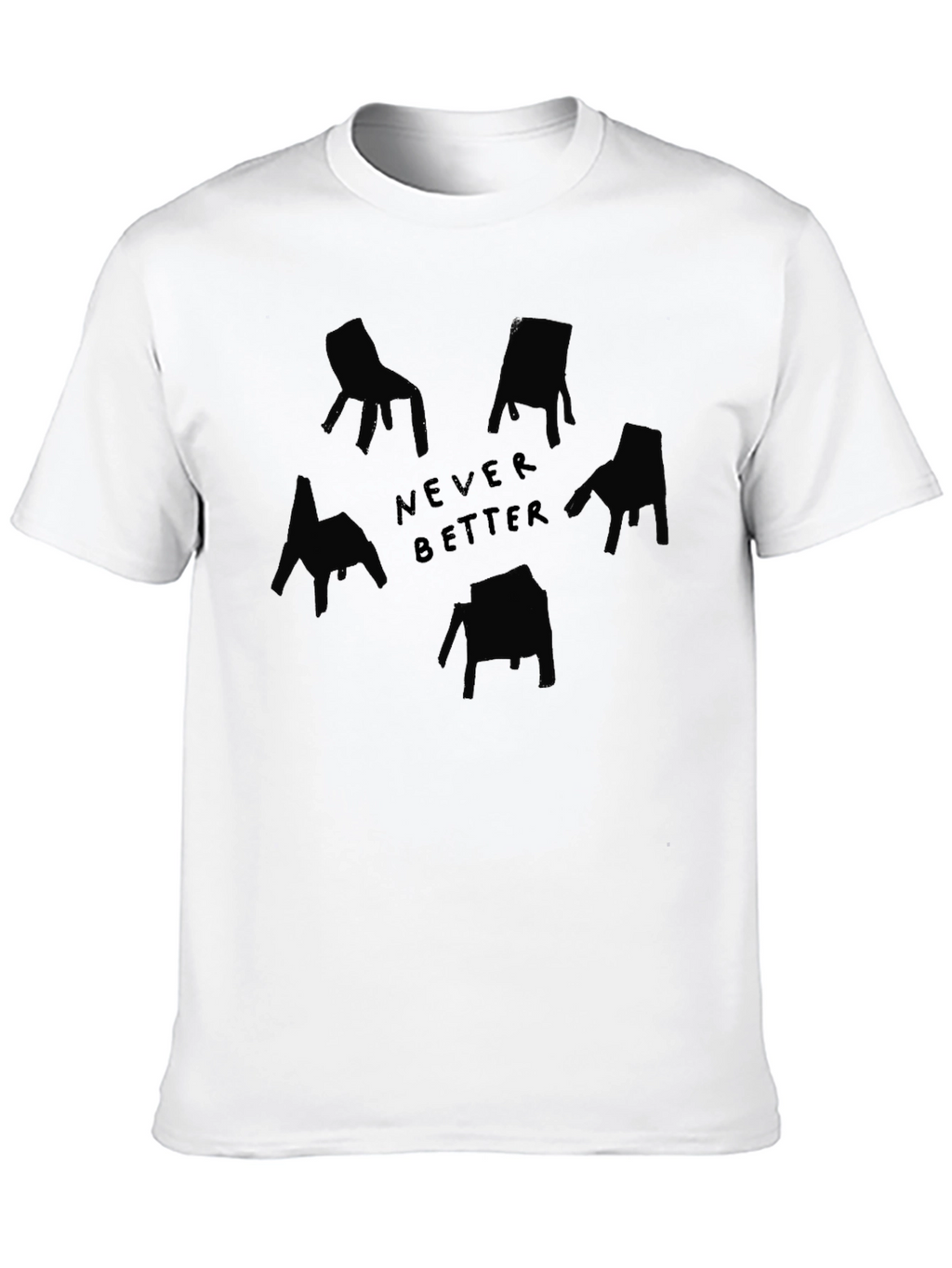 Never Better Chair Graphic Black T-Shirt