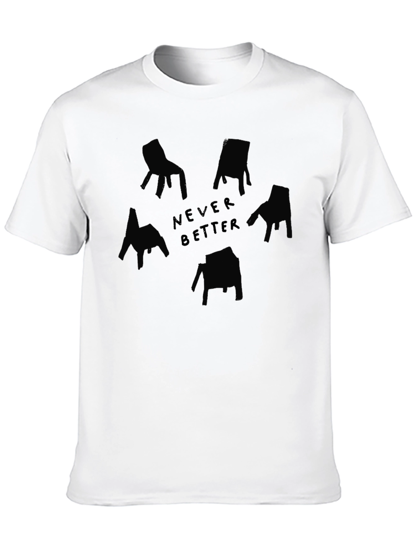 Never Better Chair Graphic Black T-Shirt