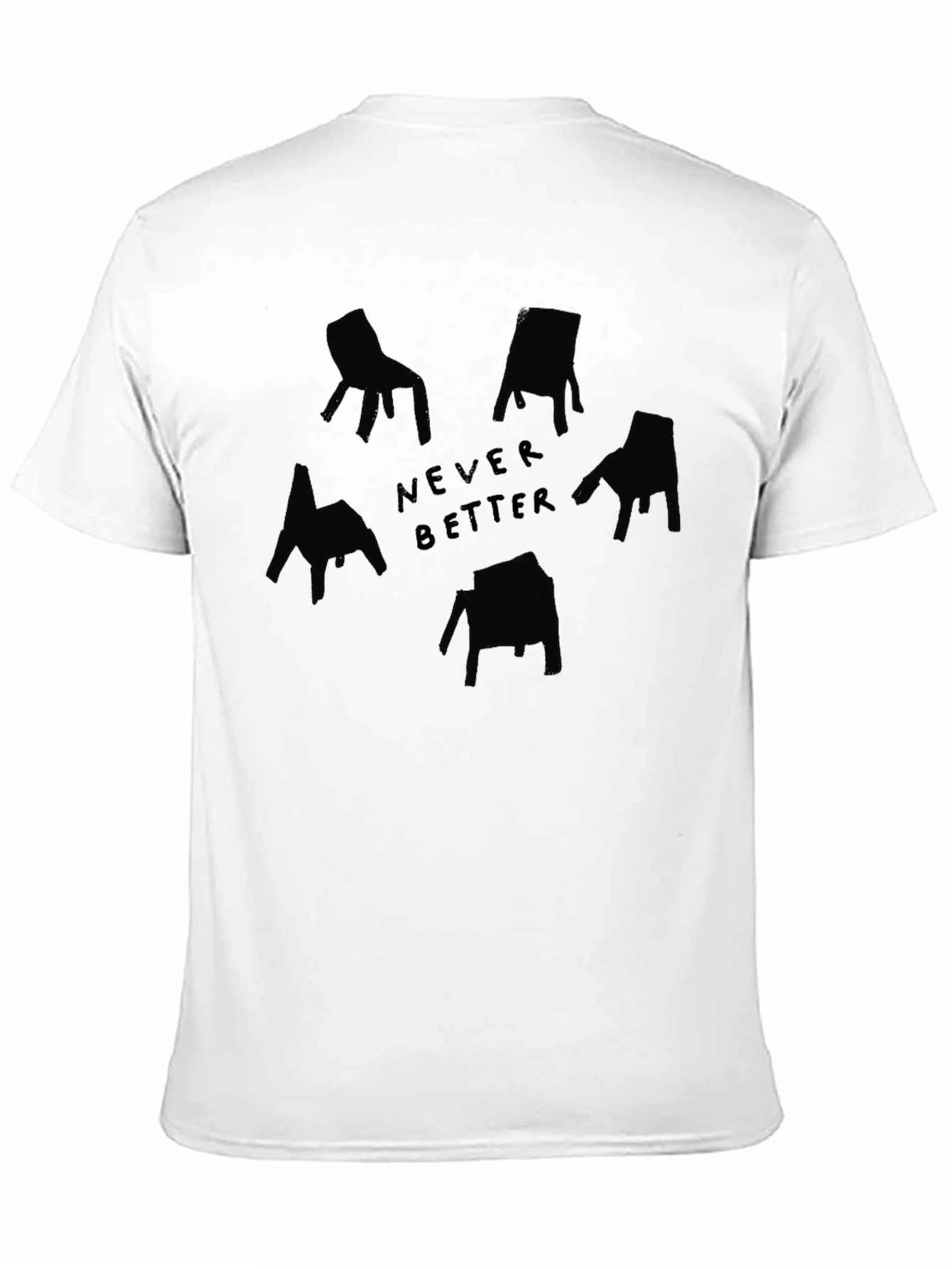 Never Better Chair Graphic Black T-Shirt