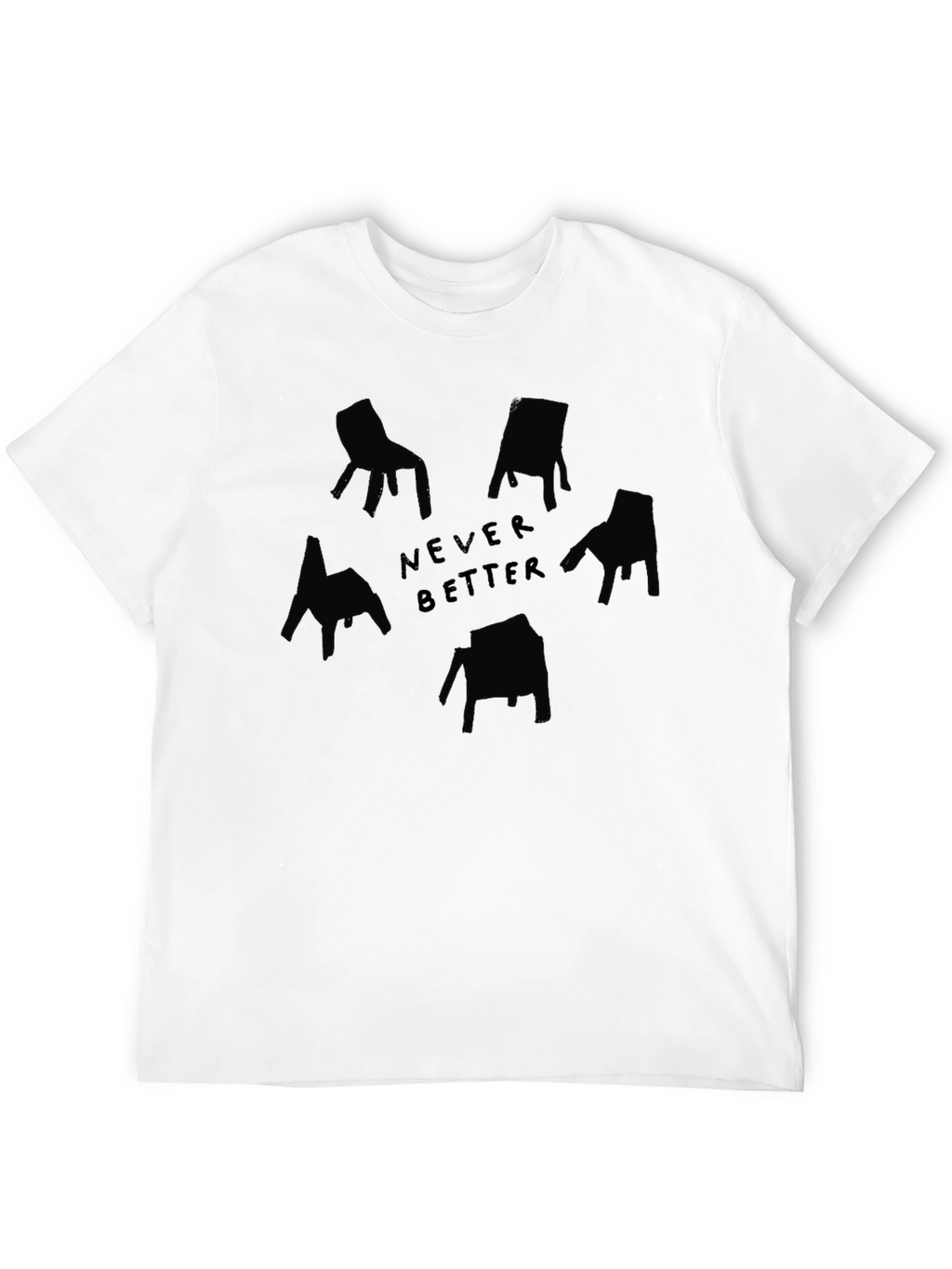 Never Better Chair Graphic Black T-Shirt