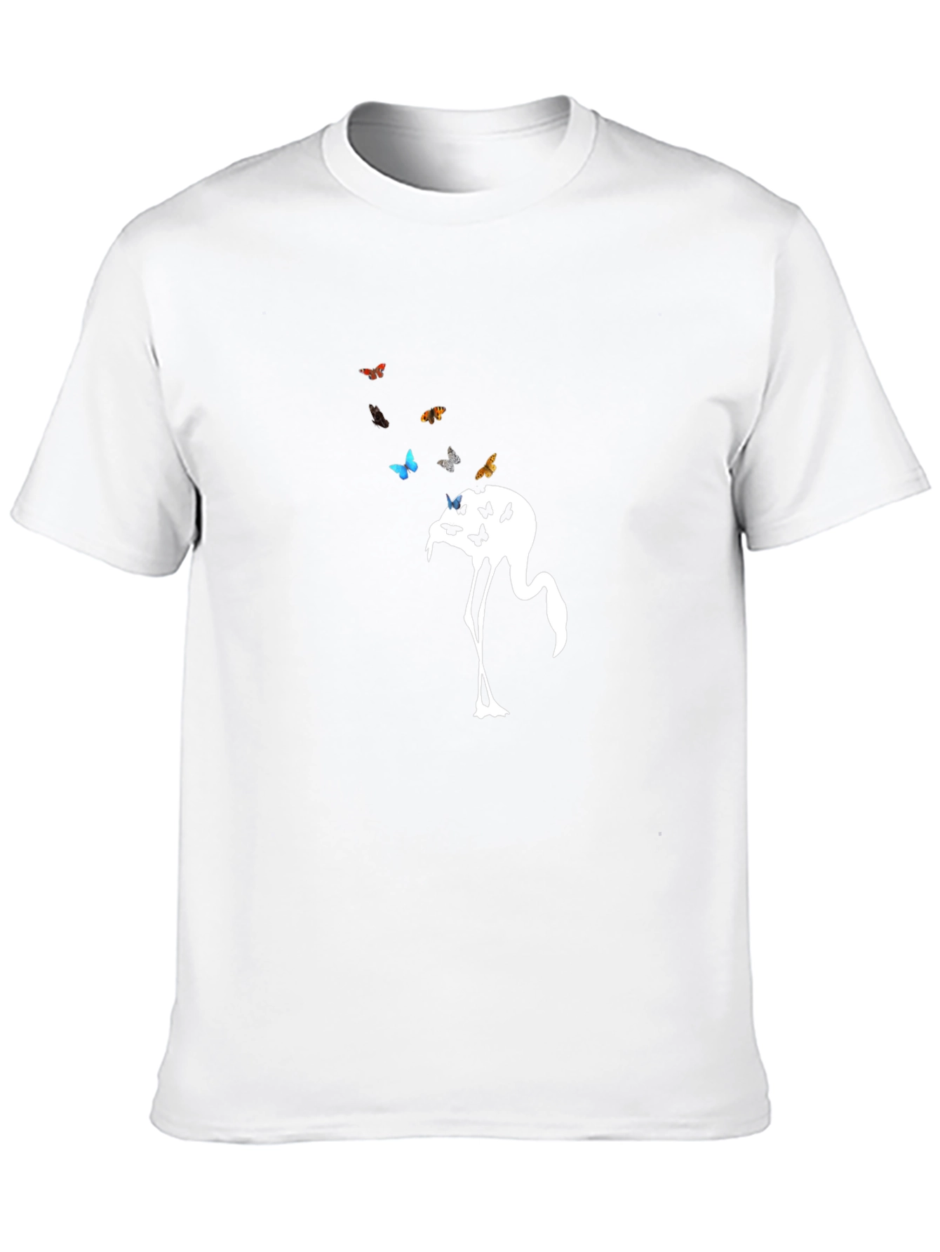 Flamingo Butterfly Graphic Tee - Unique Design