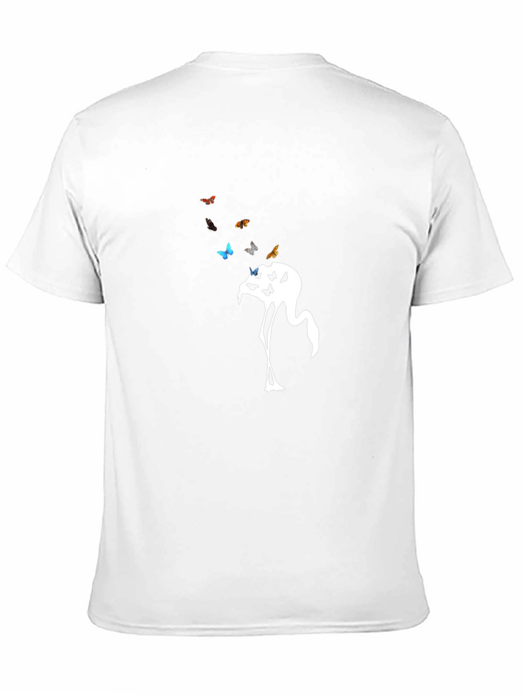 Flamingo Butterfly Graphic Tee - Unique Design
