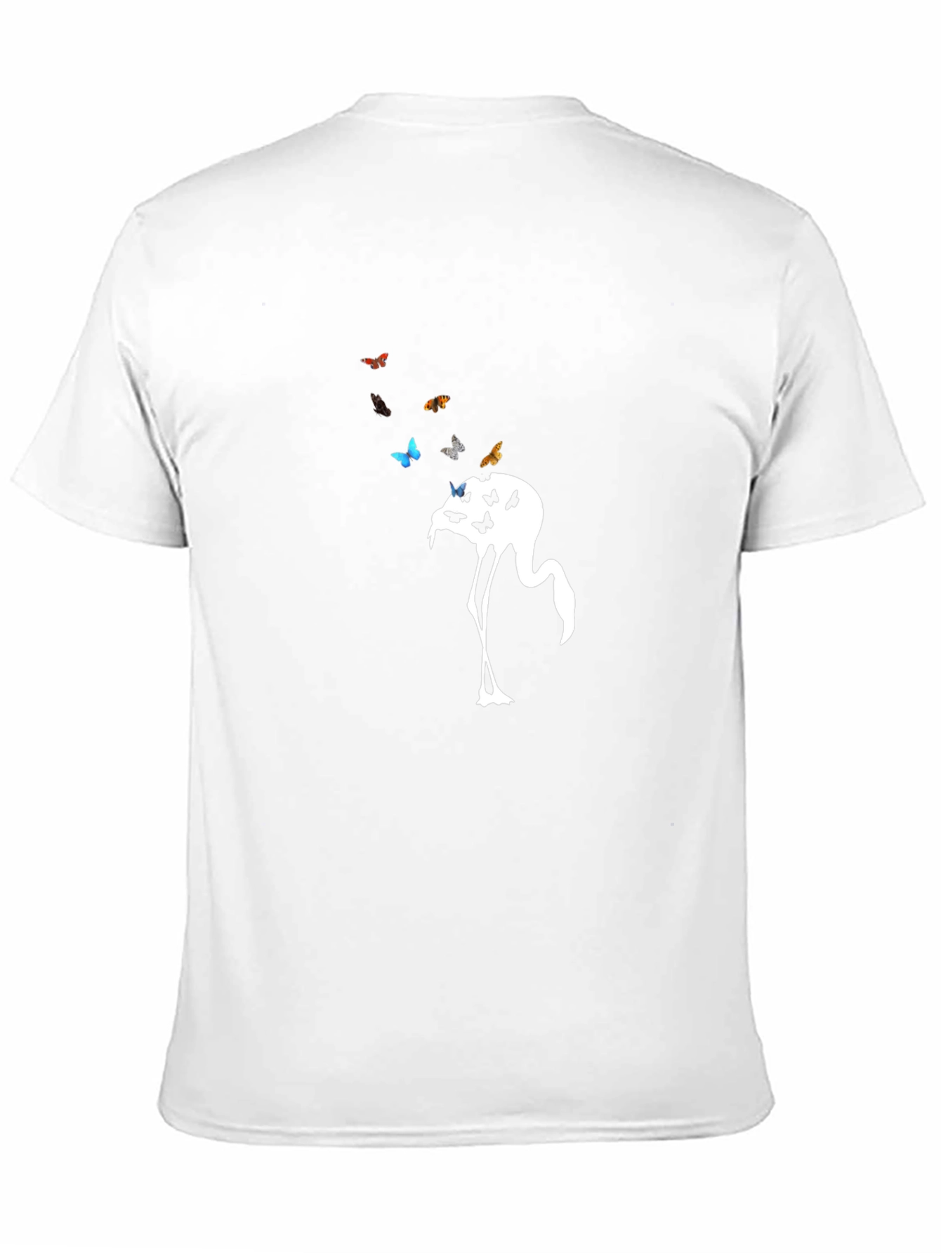 Flamingo Butterfly Graphic Tee - Unique Design