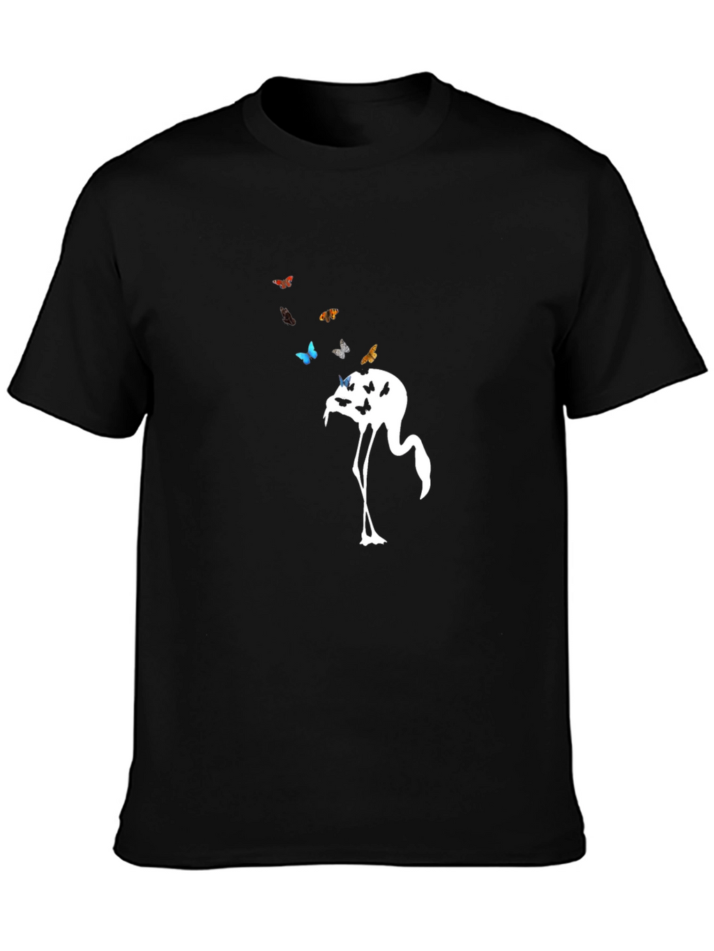 Flamingo Butterfly Graphic Tee - Unique Design