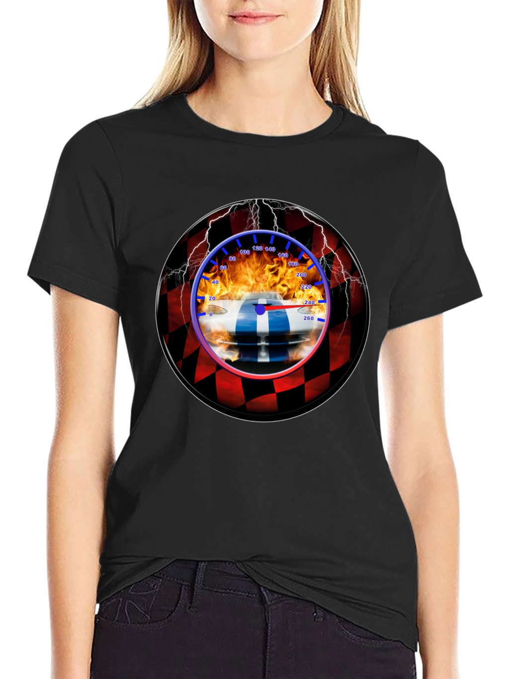 Racing Car Speedometer Graphic T-Shirt