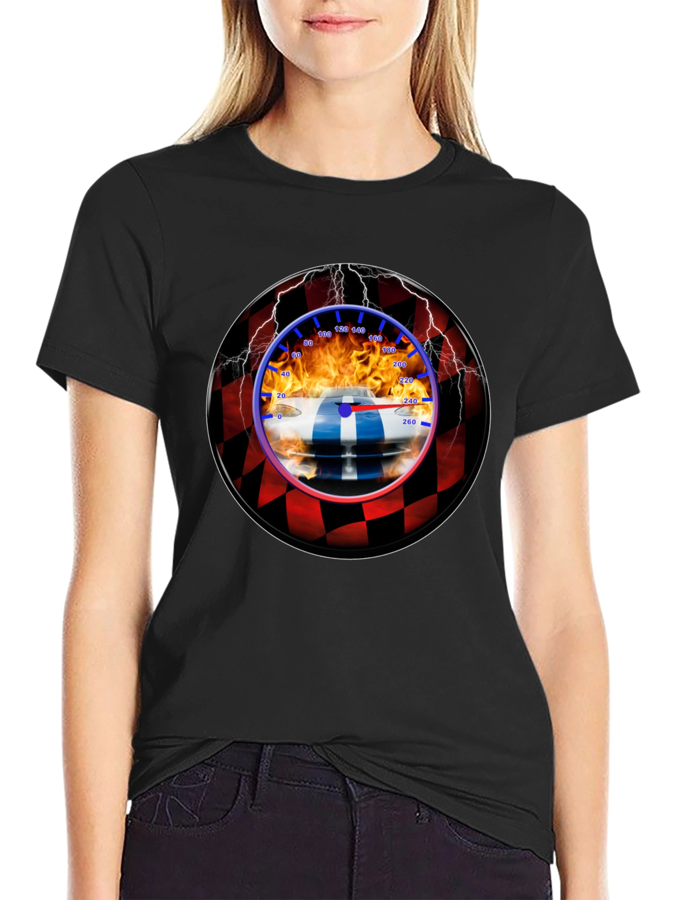 Racing Car Speedometer Graphic T-Shirt