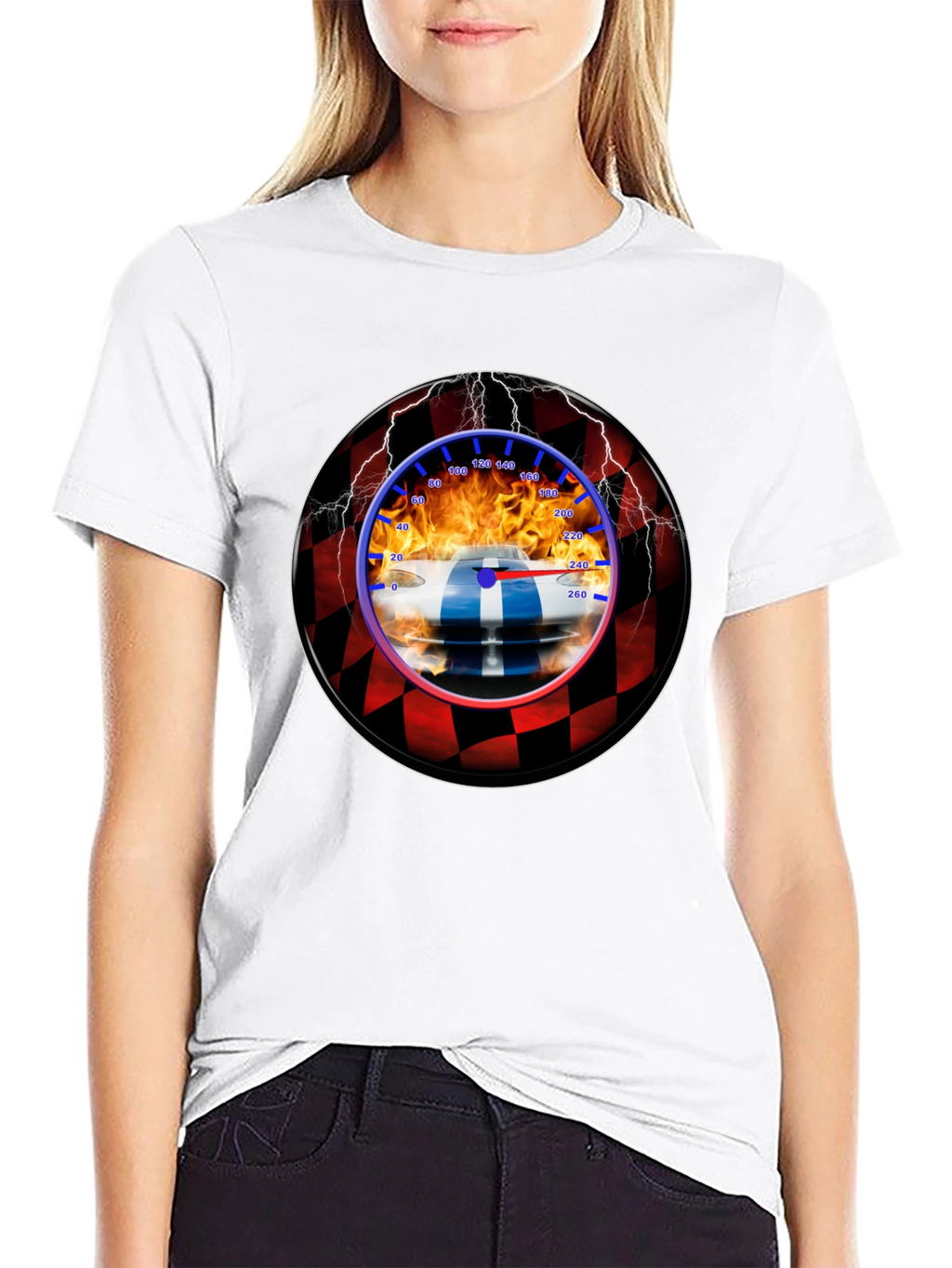 Racing Car Speedometer Graphic T-Shirt
