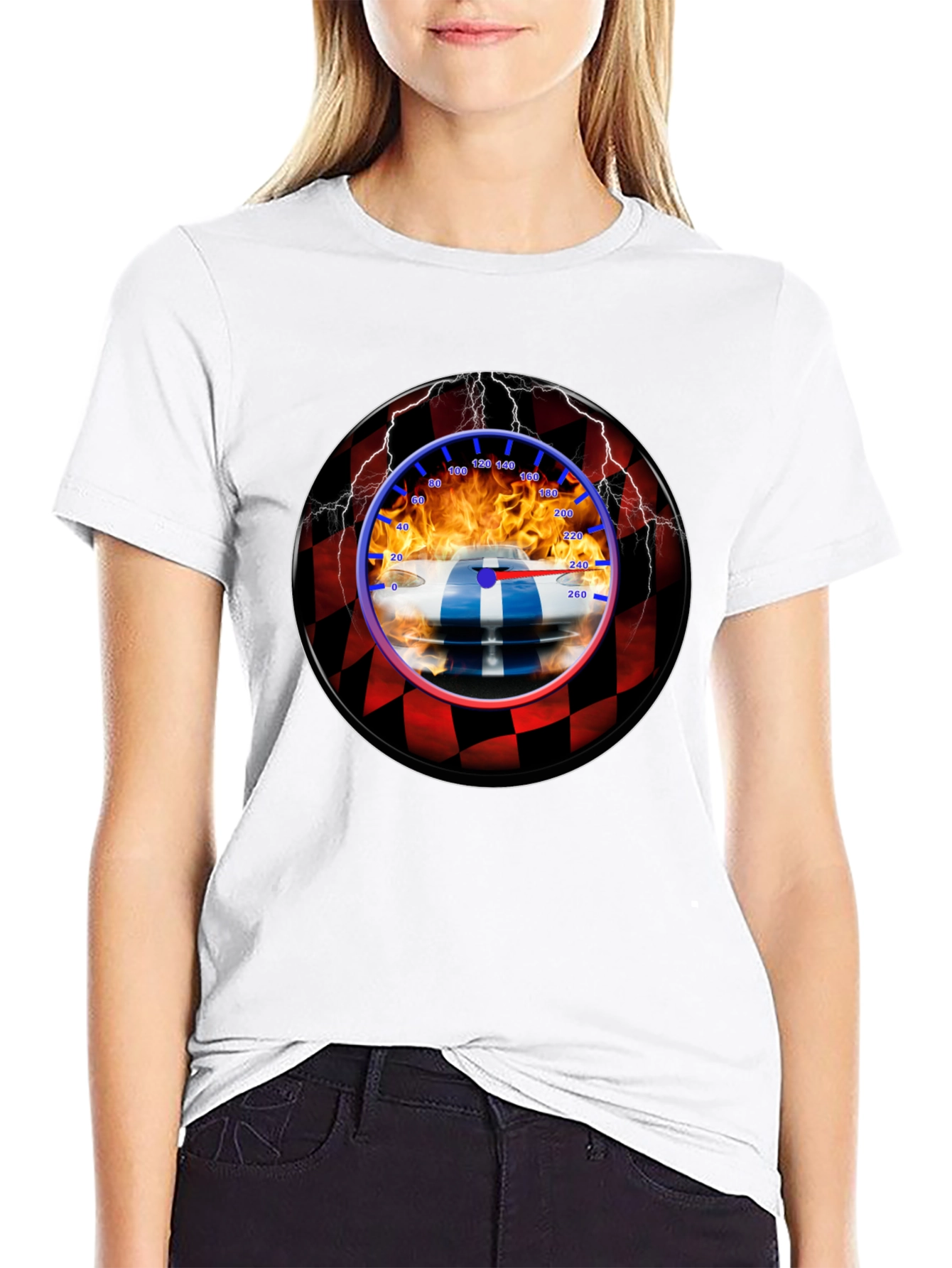 Racing Car Speedometer Graphic T-Shirt