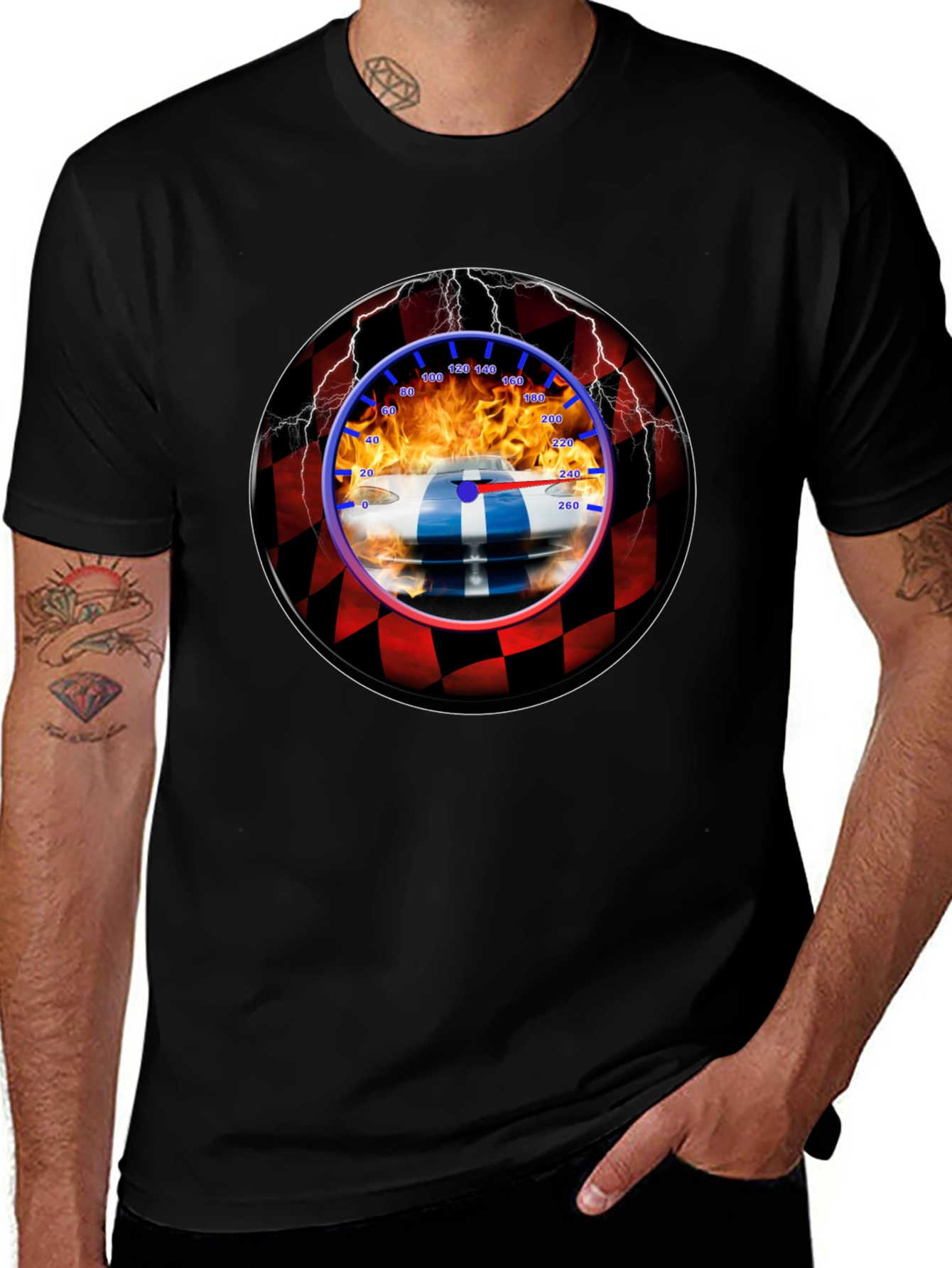 Racing Car Speedometer Graphic T-Shirt