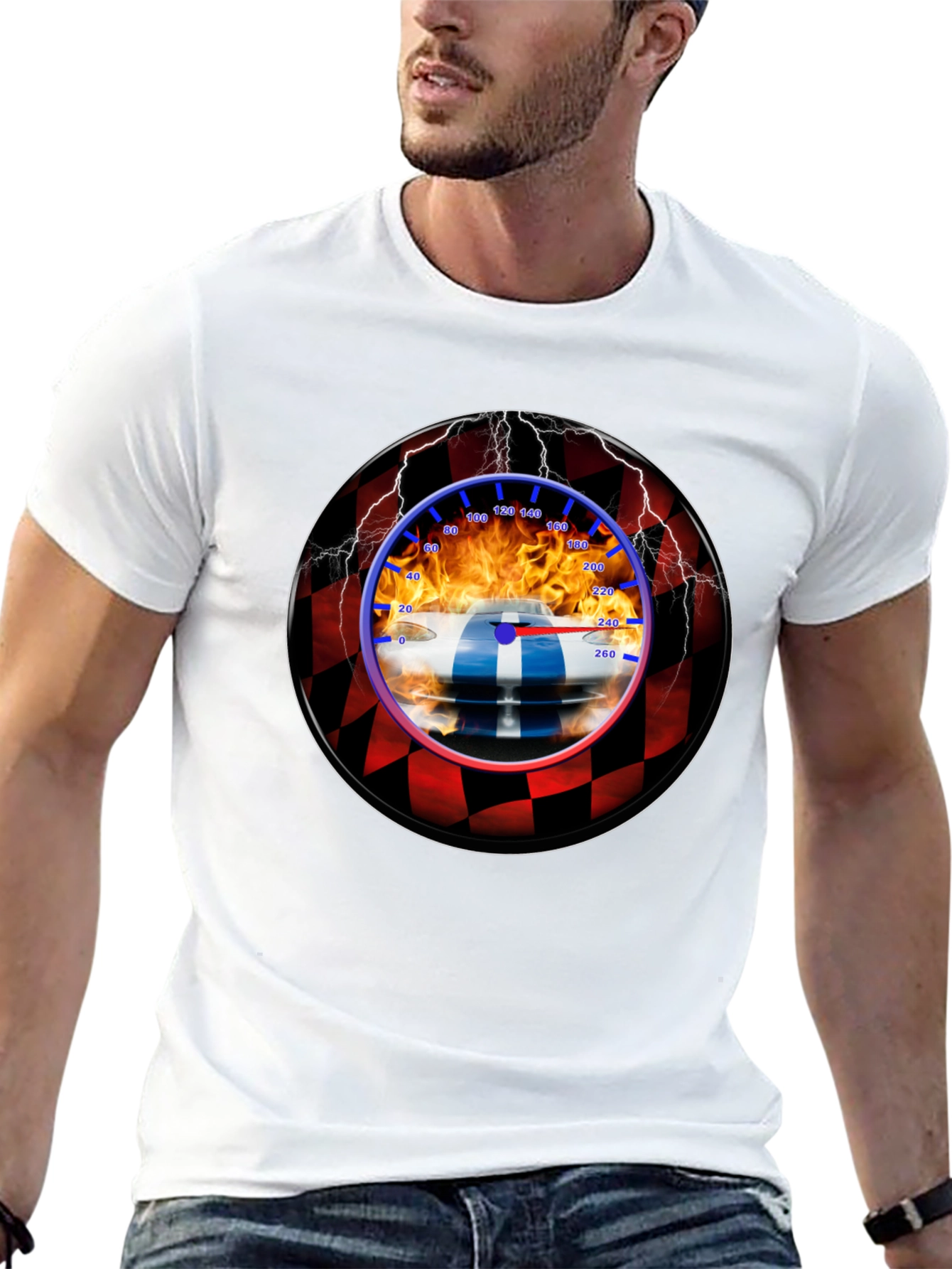 Racing Car Speedometer Graphic T-Shirt