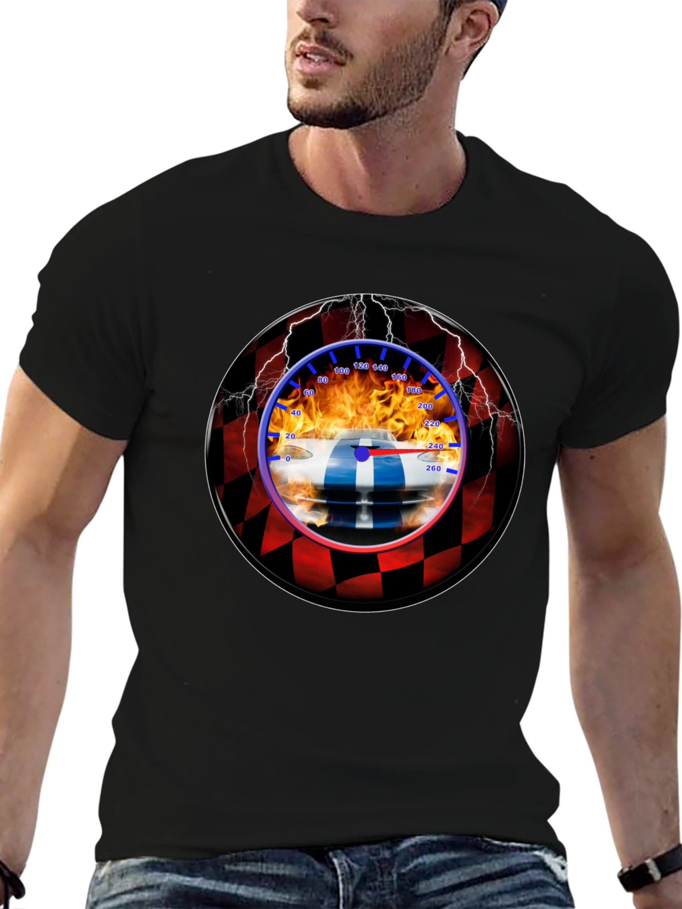 Racing Car Speedometer Graphic T-Shirt