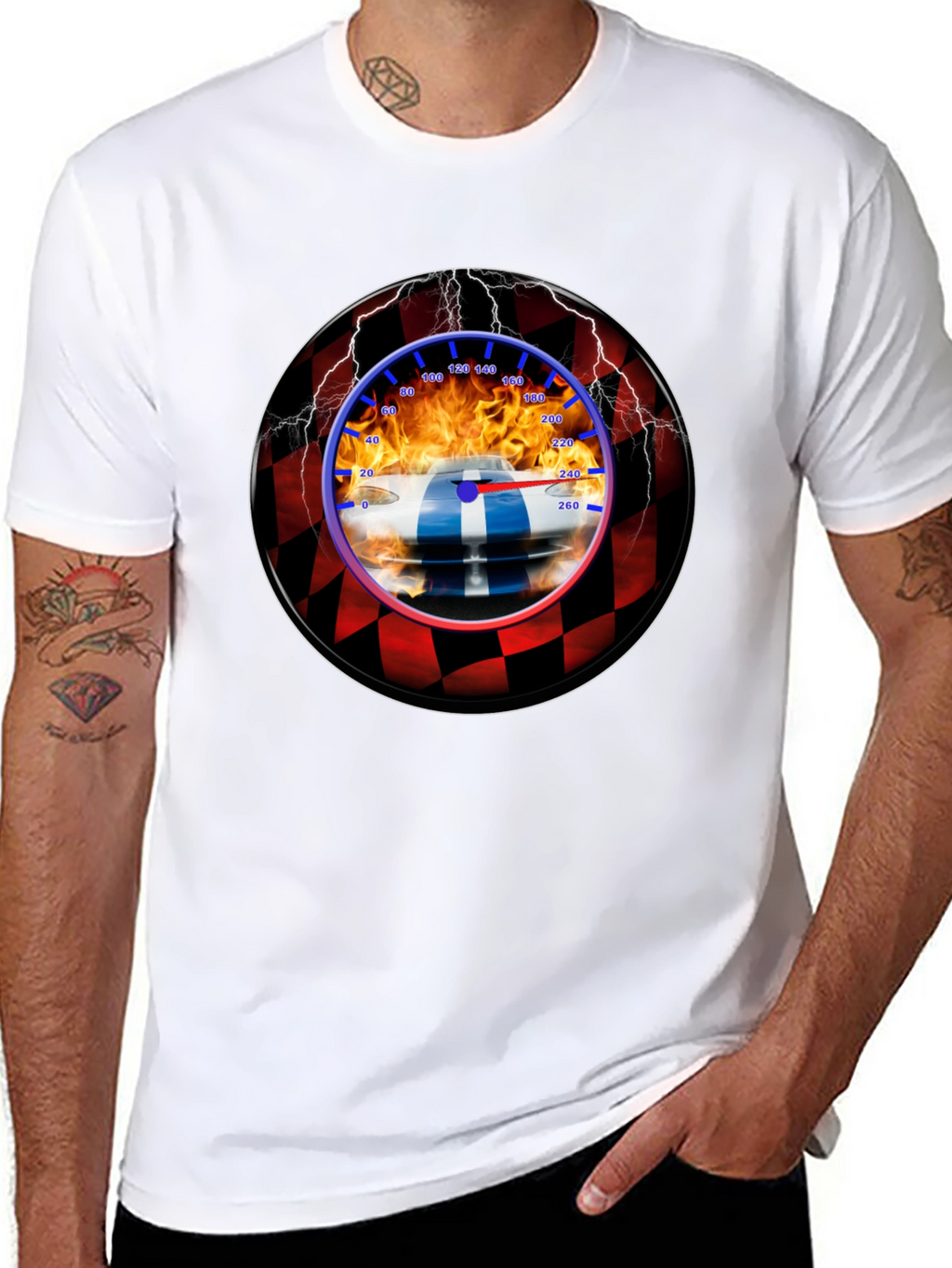 Racing Car Speedometer Graphic T-Shirt