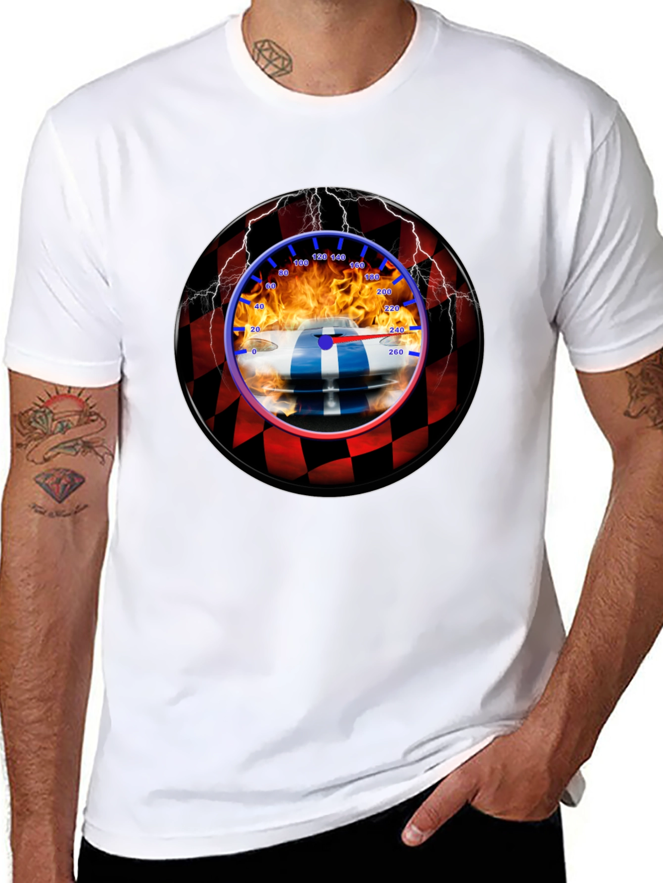 Racing Car Speedometer Graphic T-Shirt