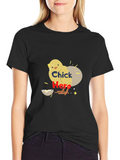 Chick Hero Graphic Tee - Black Cotton T-Shirt