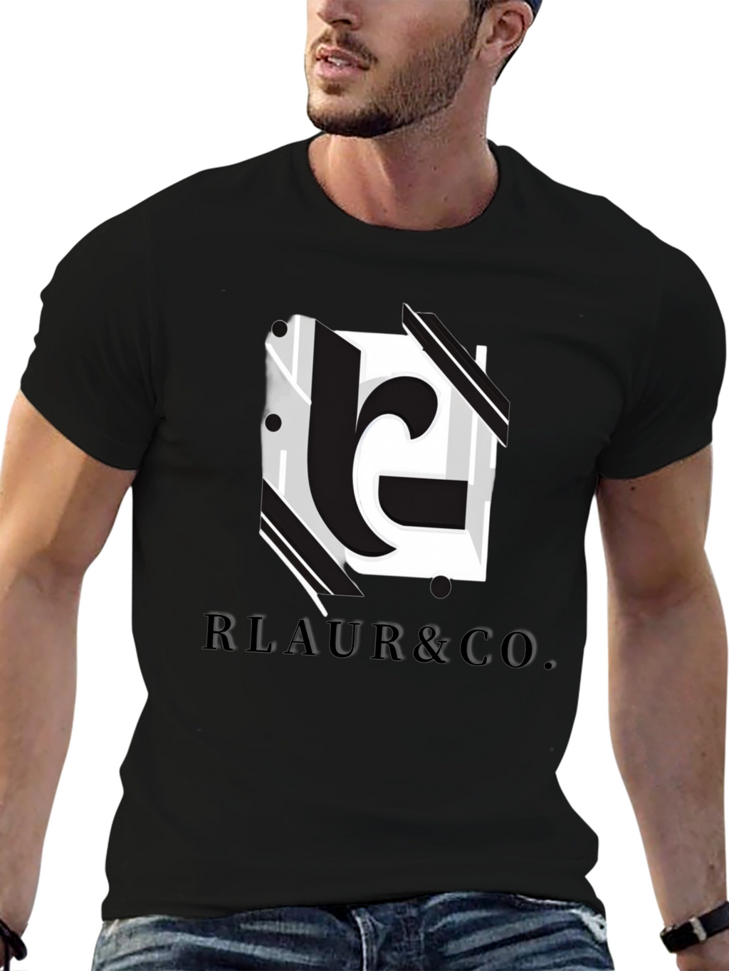 Modern Black RLAUR & CO. Graphic Tee