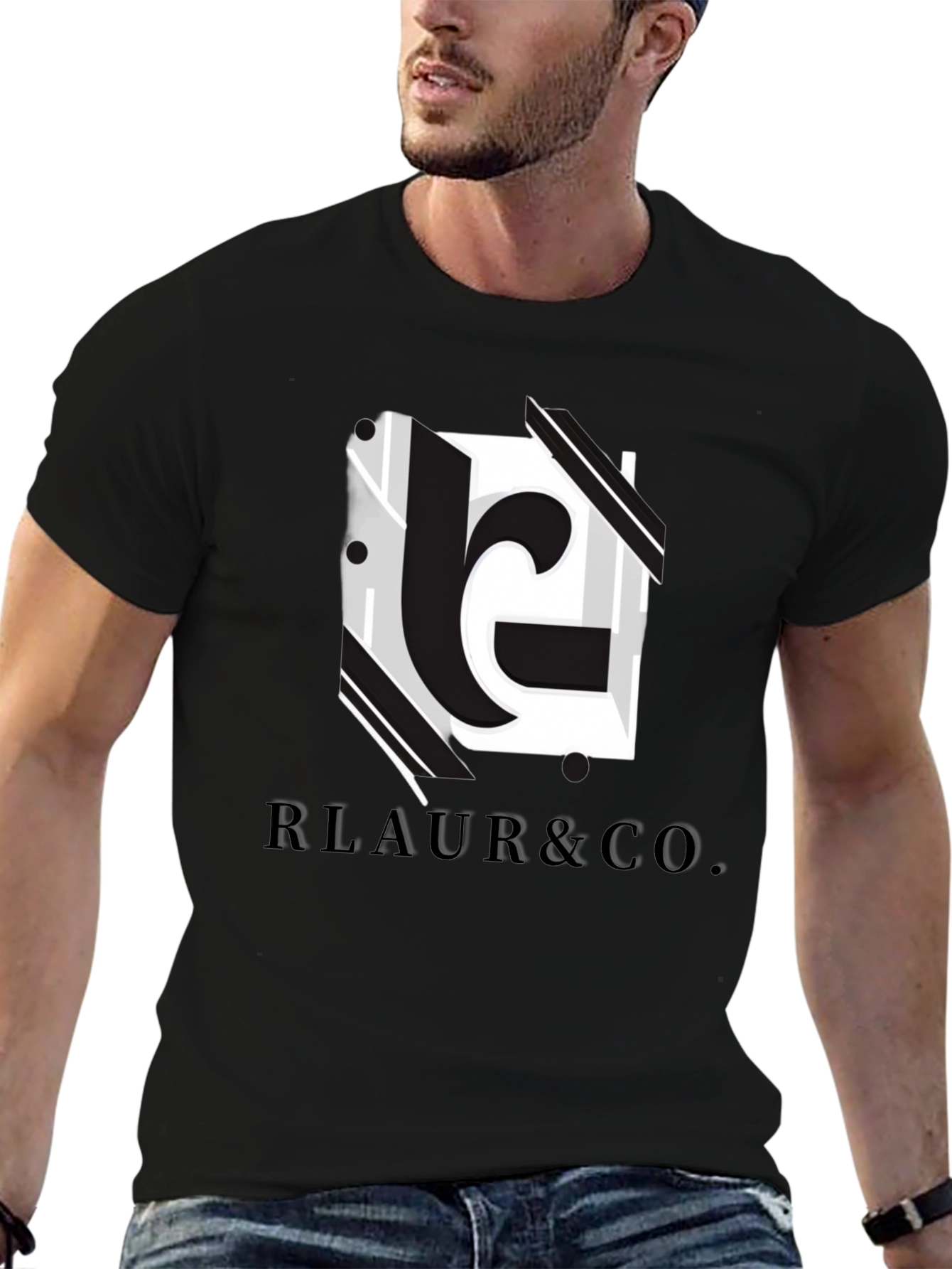 Modern Black RLAUR & CO. Graphic Tee