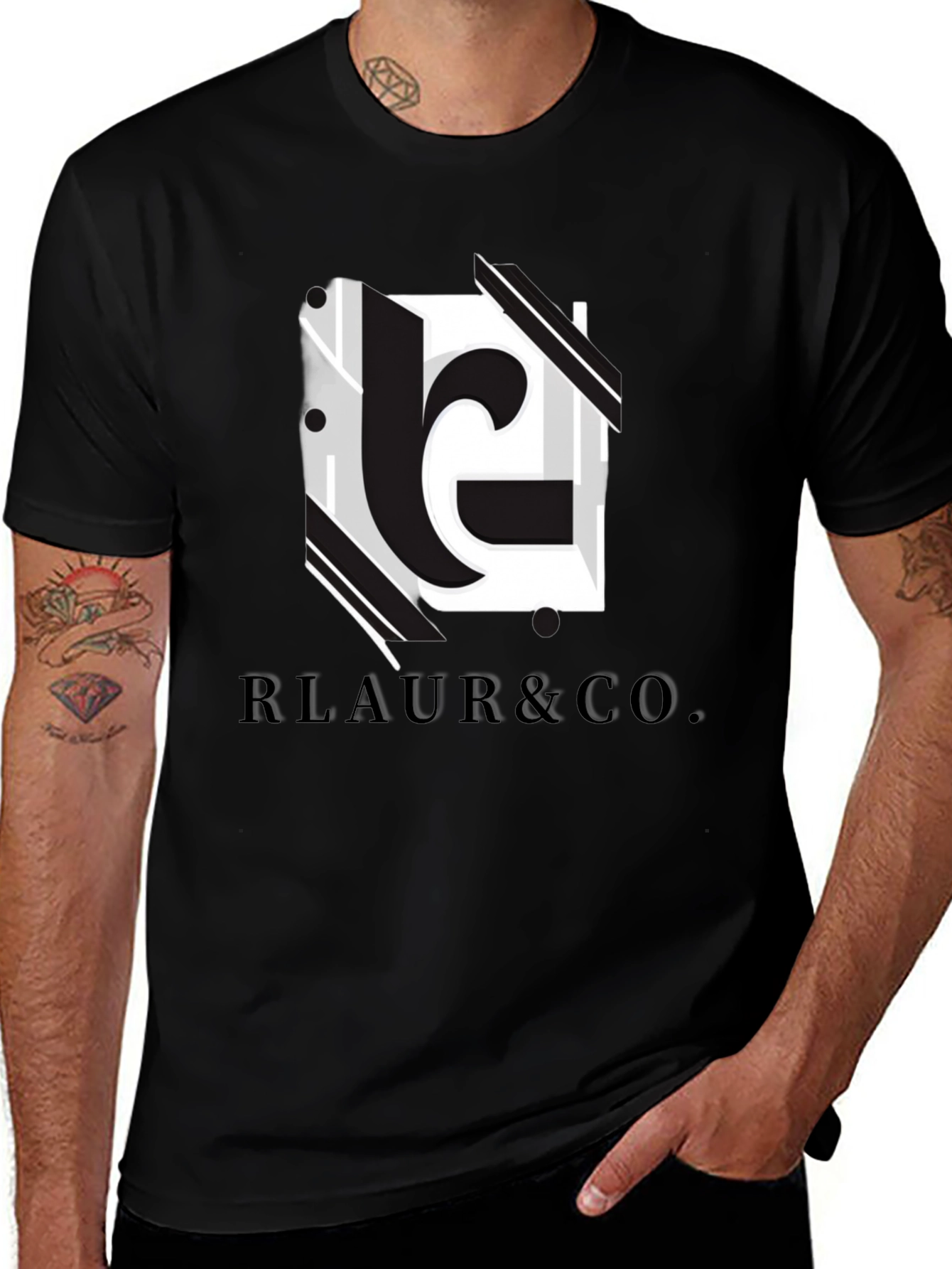 Modern Black RLAUR & CO. Graphic Tee