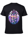Stained Glass Floral T-Shirt - Artistic Mens Tee