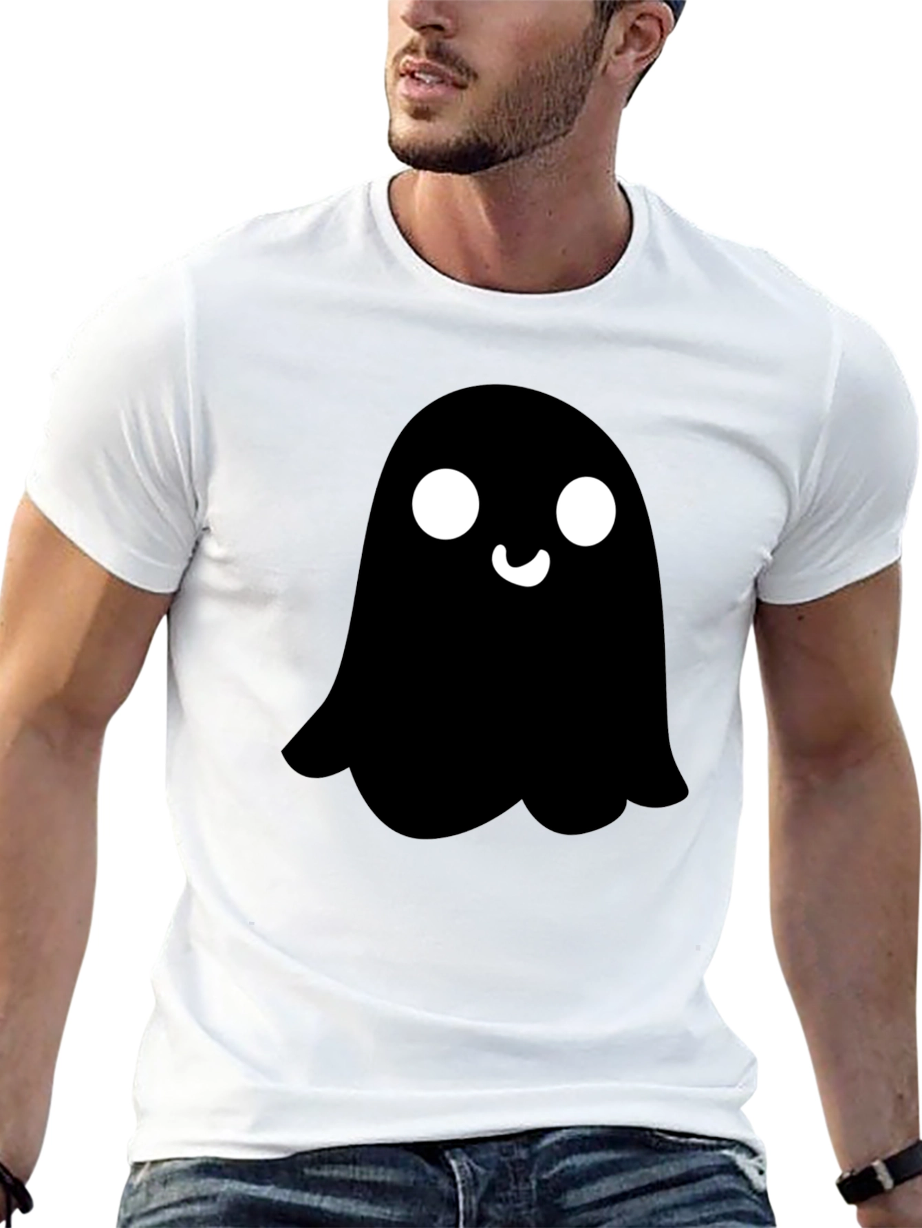 Ghost Graphic Black T-Shirt - Spooky & Stylish