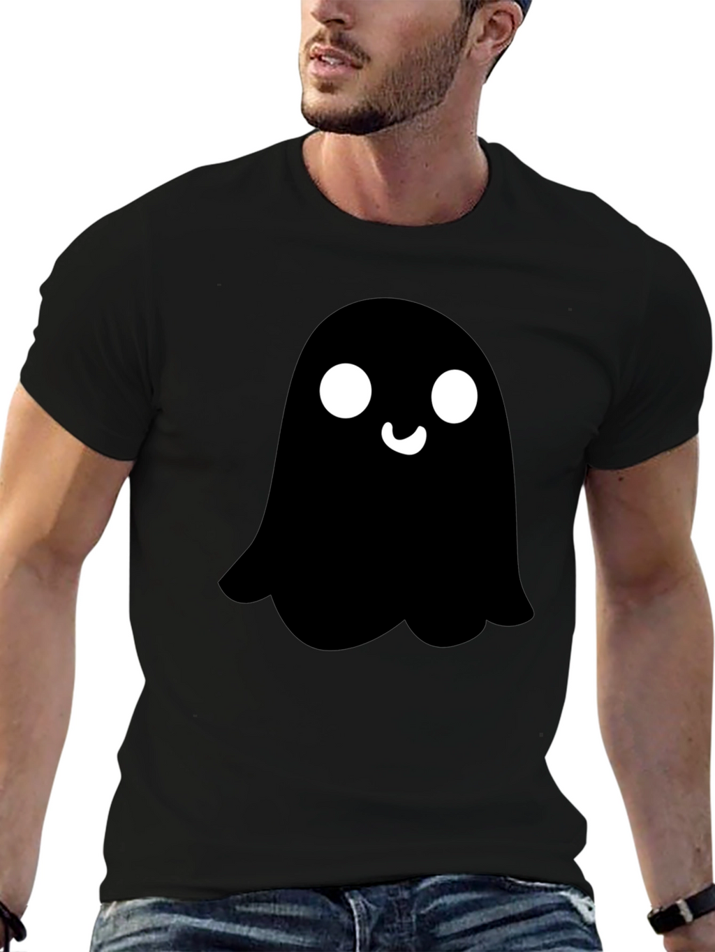 Ghost Graphic Black T-Shirt - Spooky & Stylish
