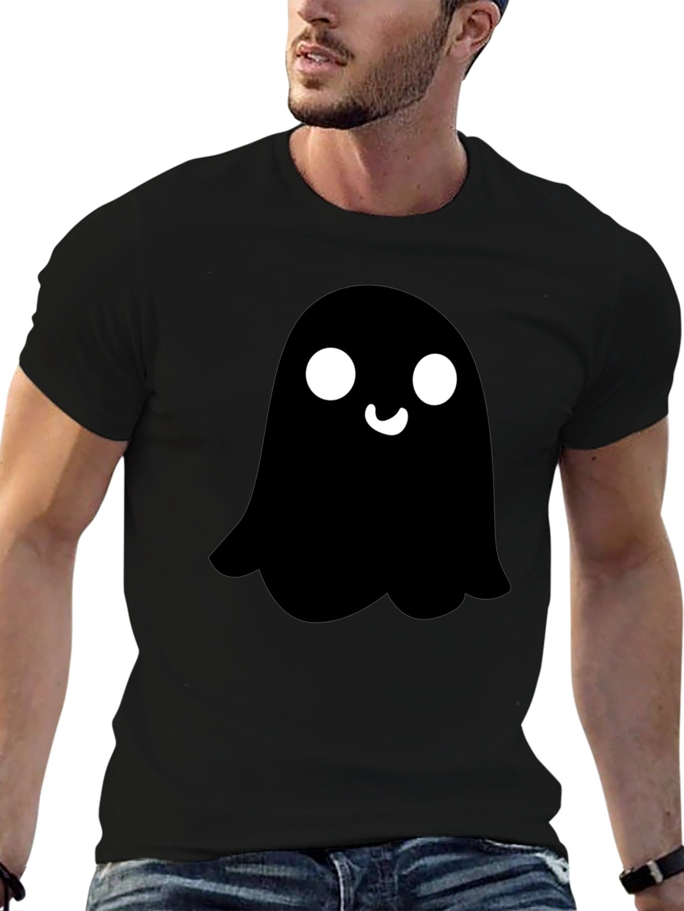 Ghost Graphic Black T-Shirt - Spooky & Stylish