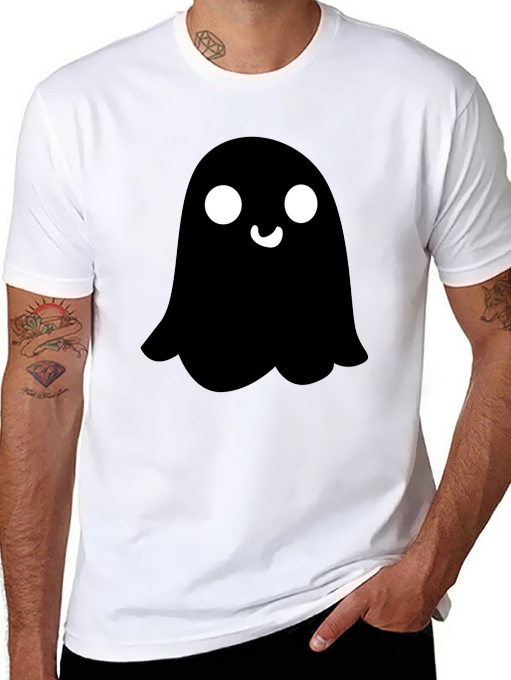 Ghost Graphic Black T-Shirt - Spooky & Stylish