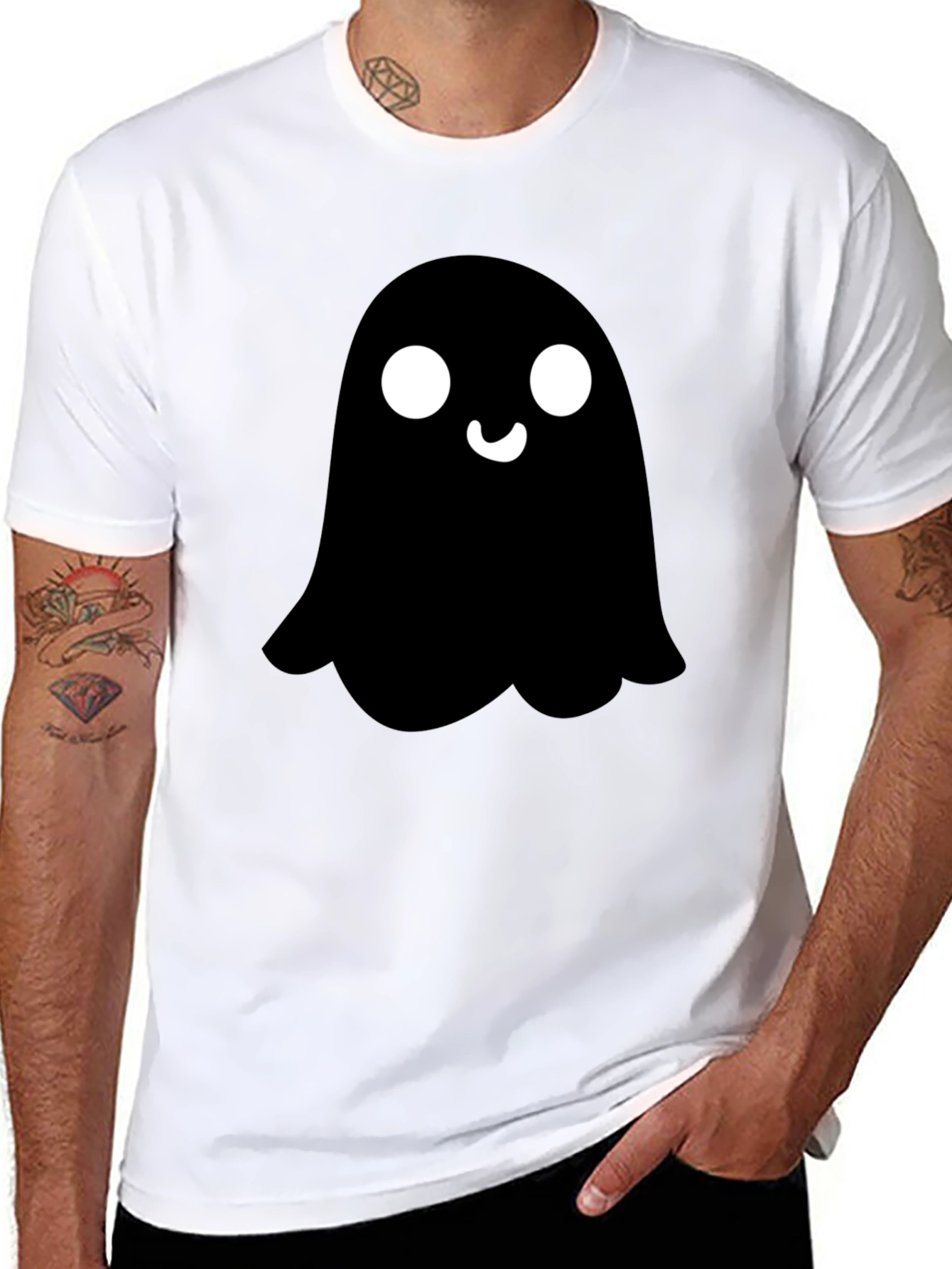 Ghost Graphic Black T-Shirt - Spooky & Stylish