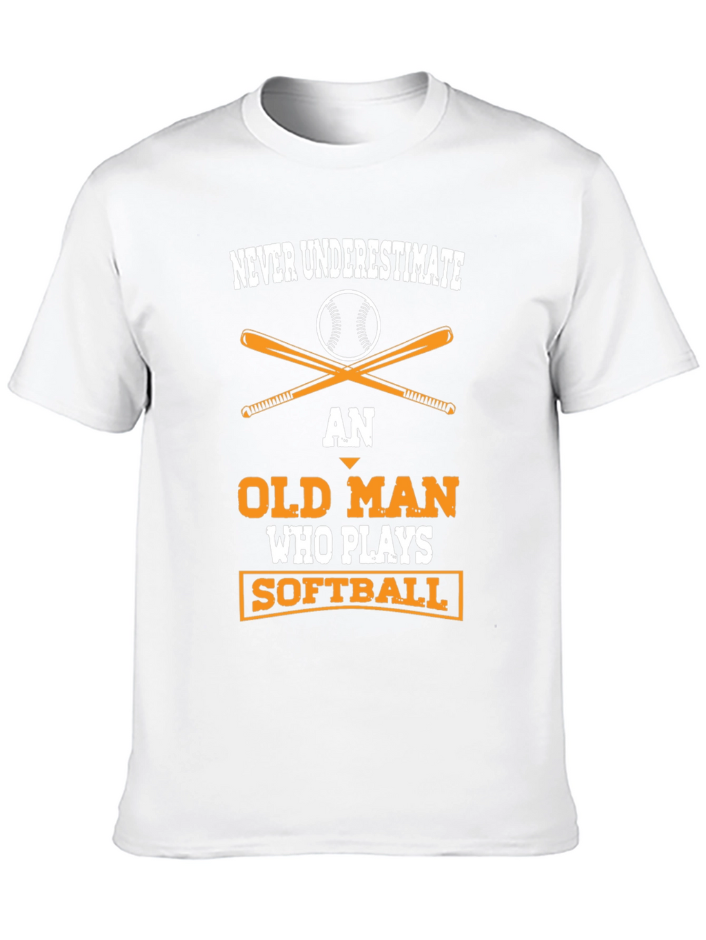 Never Underestimate Old Man Softball T-Shirt