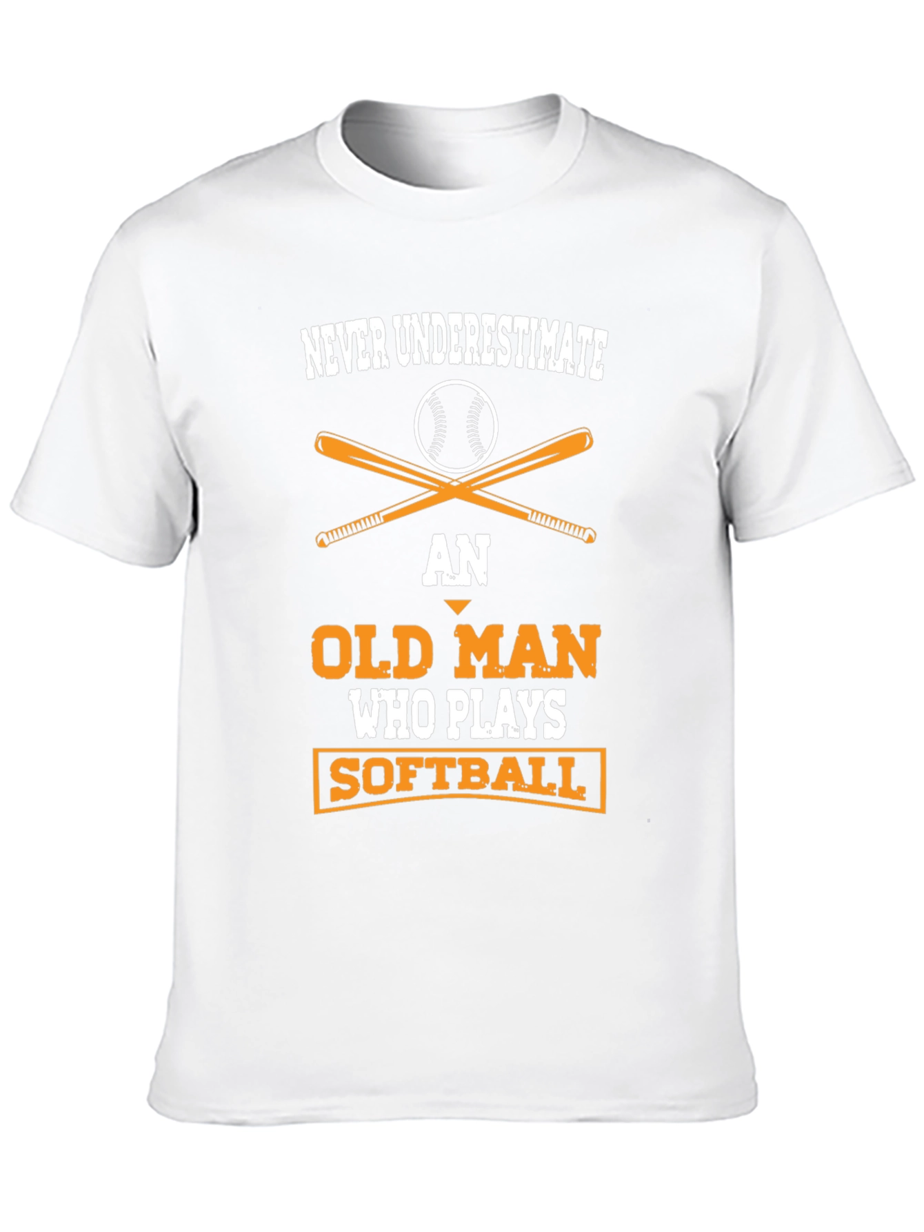 Never Underestimate Old Man Softball T-Shirt