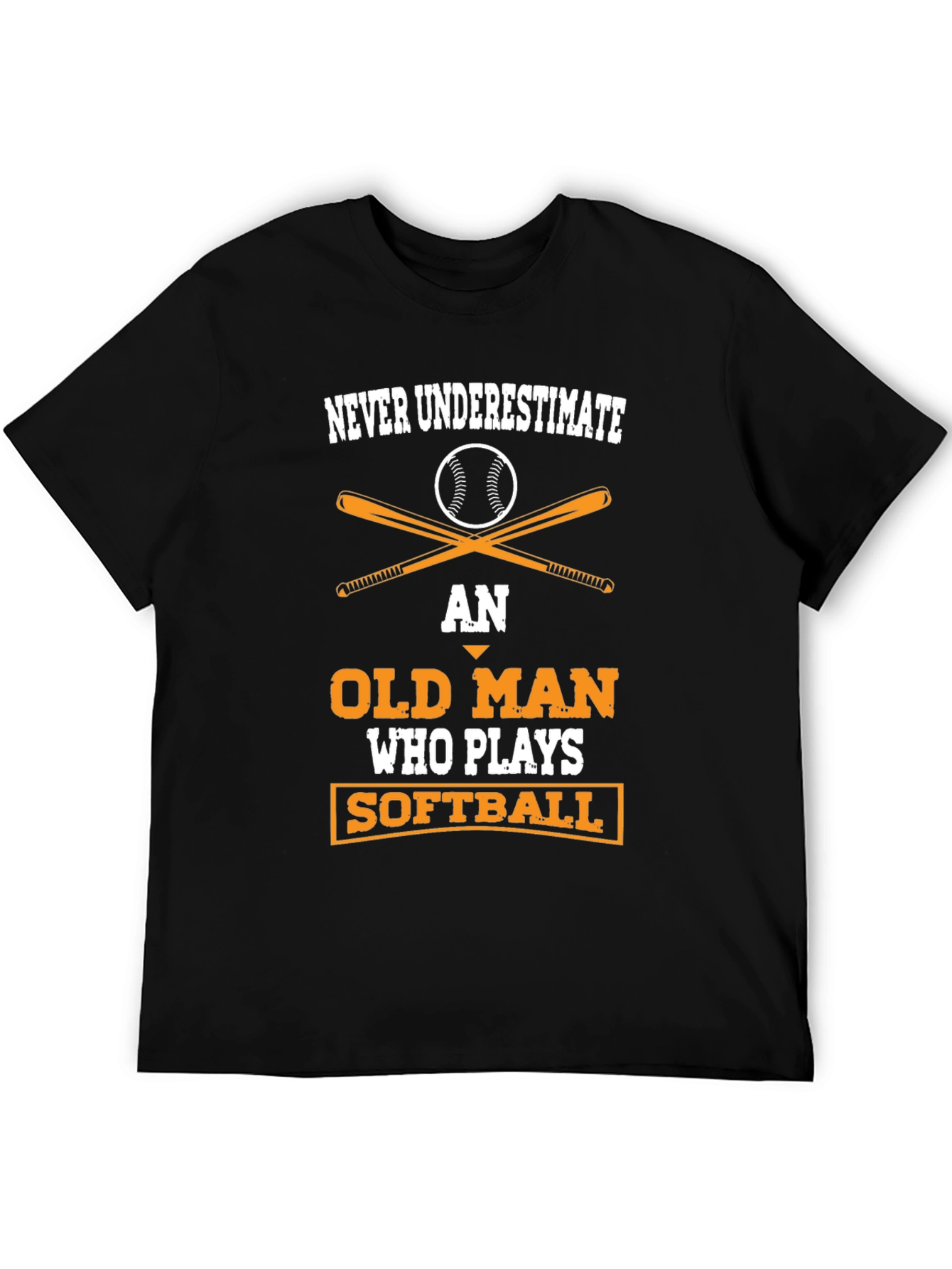 Never Underestimate Old Man Softball T-Shirt
