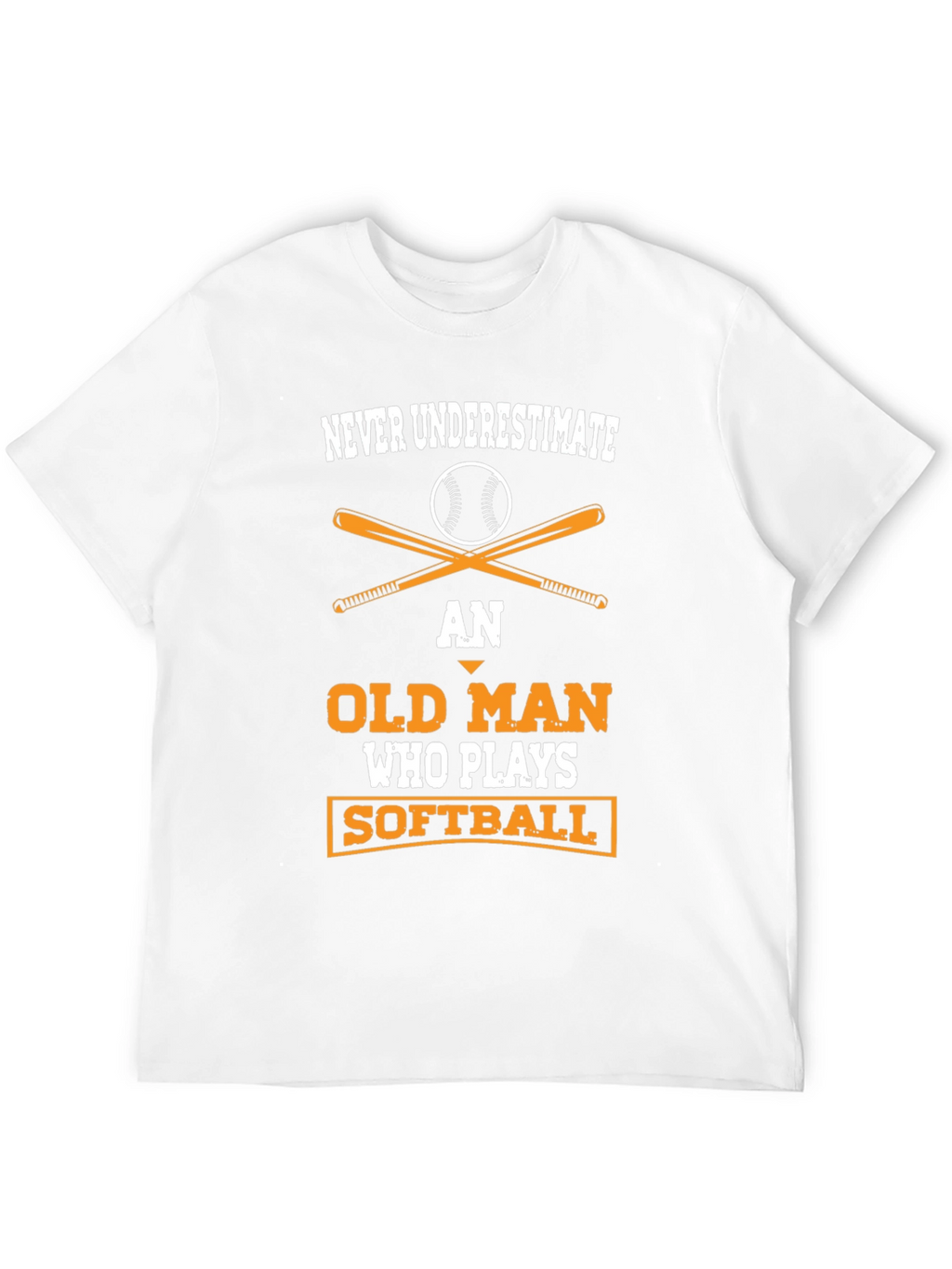 Never Underestimate Old Man Softball T-Shirt