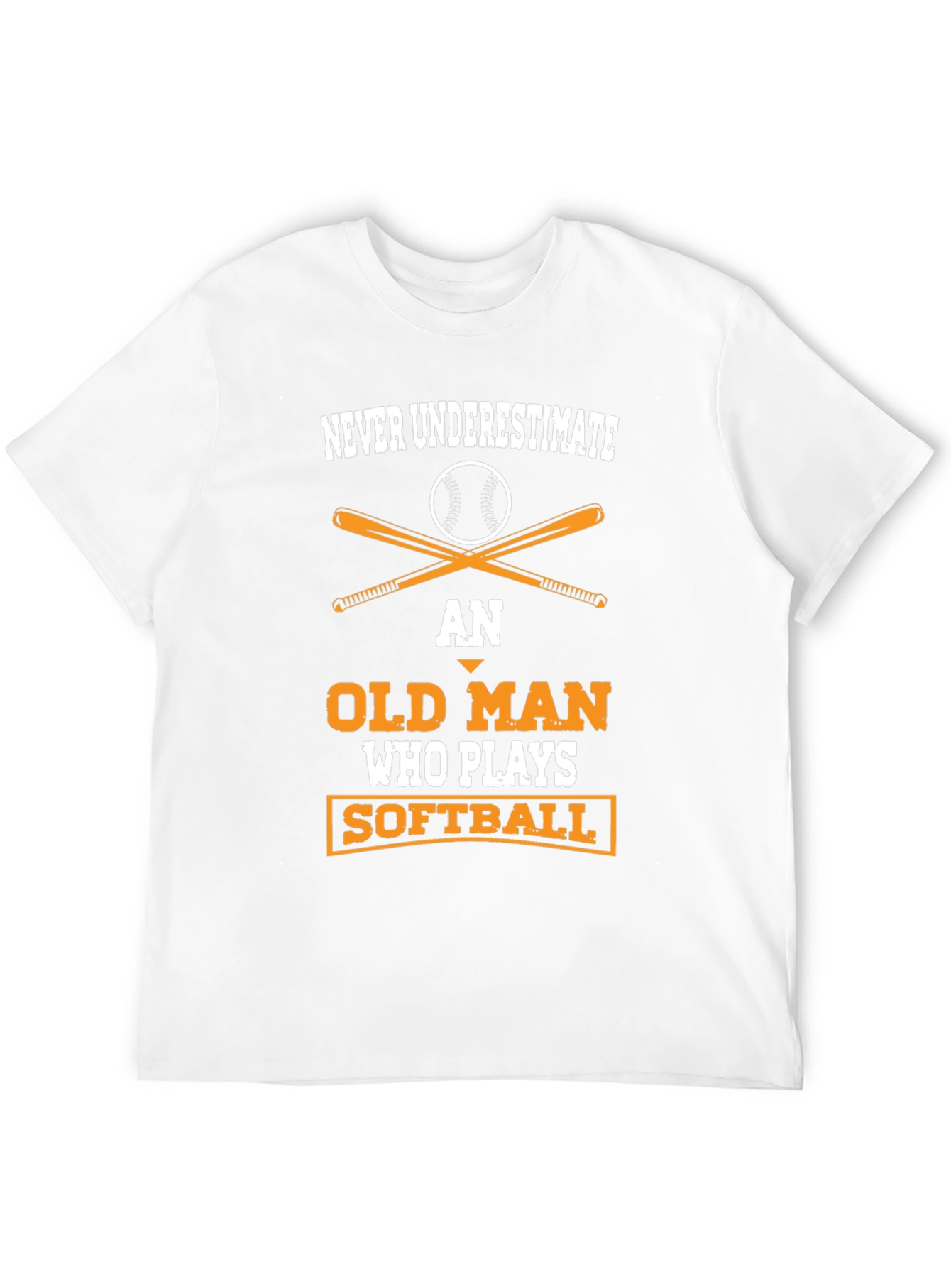 Never Underestimate Old Man Softball T-Shirt