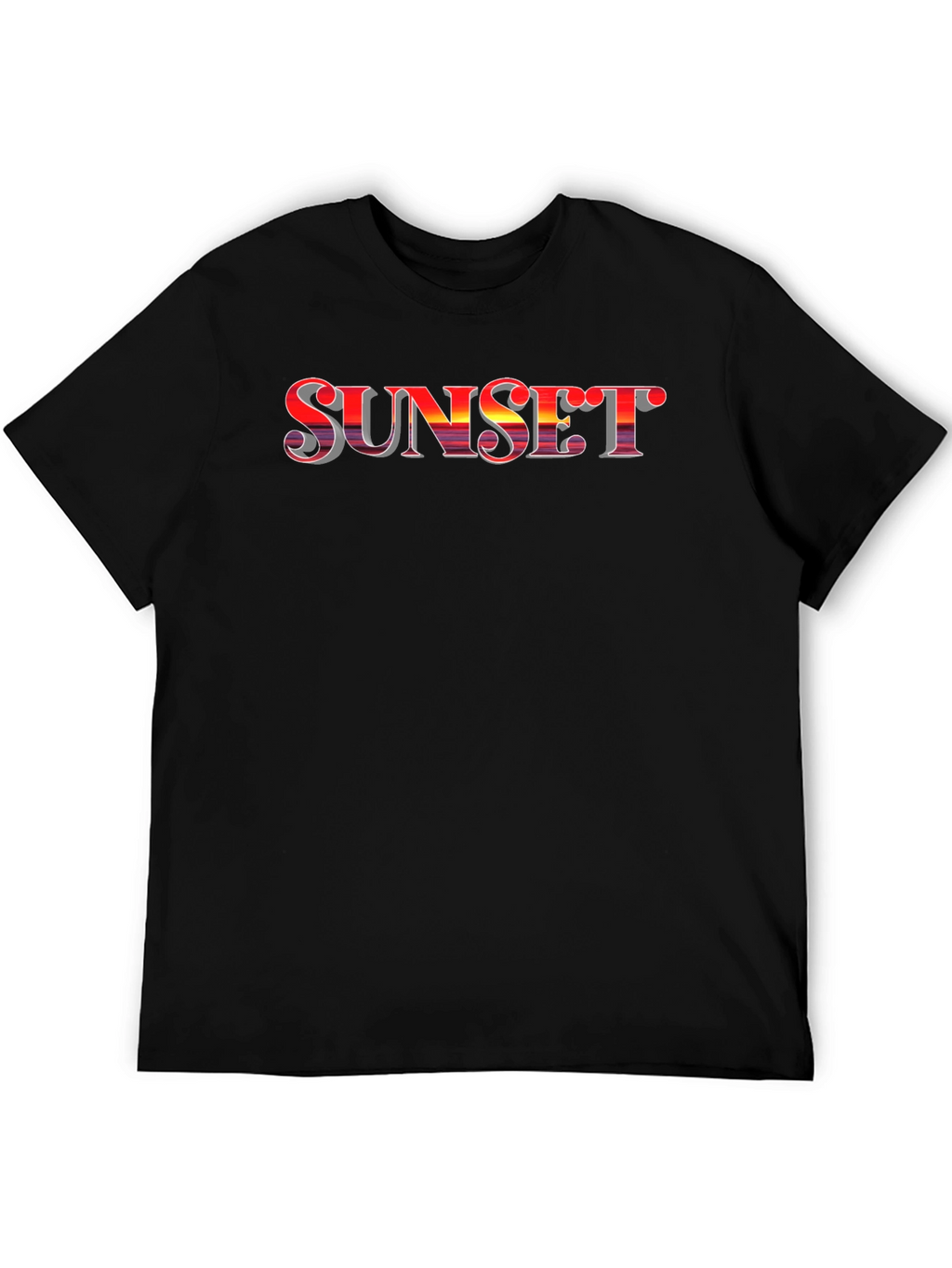 Sunset Graphic Tee - Stylish Black Cotton T-Shirt