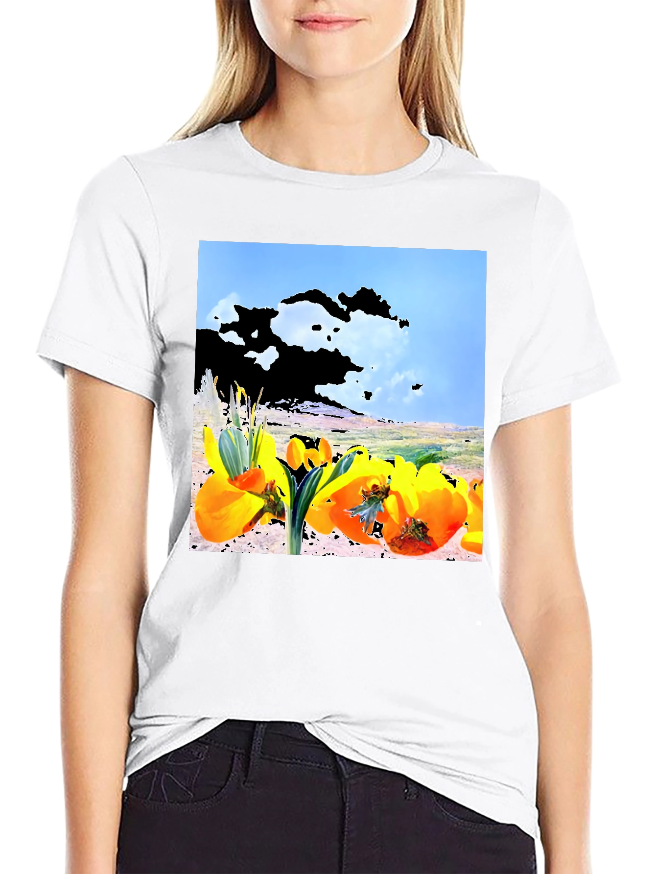 Floral Landscape Graphic Tee