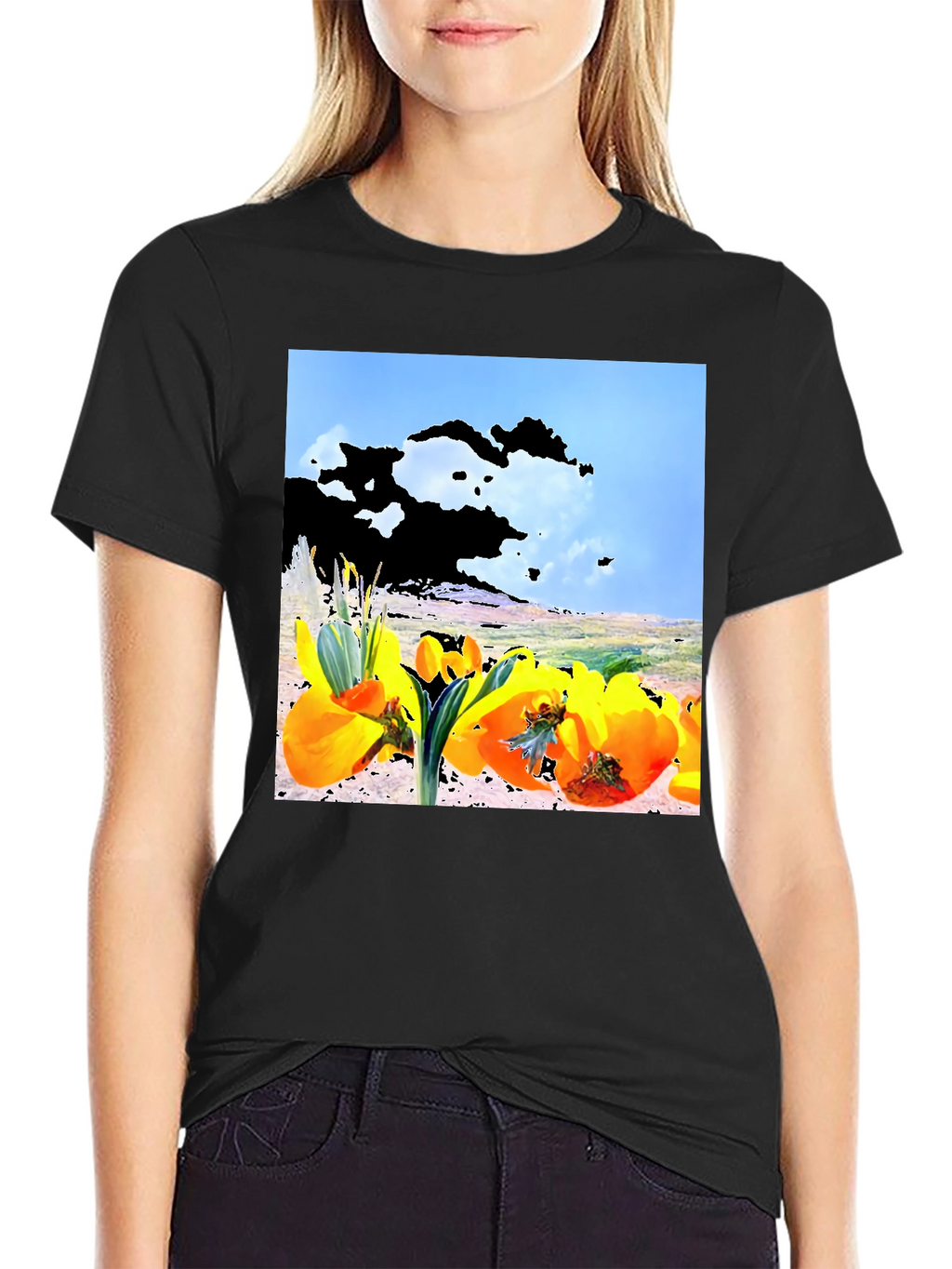 Floral Landscape Graphic Tee