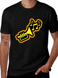 Trumpet Music Notes Black Graphic Tee