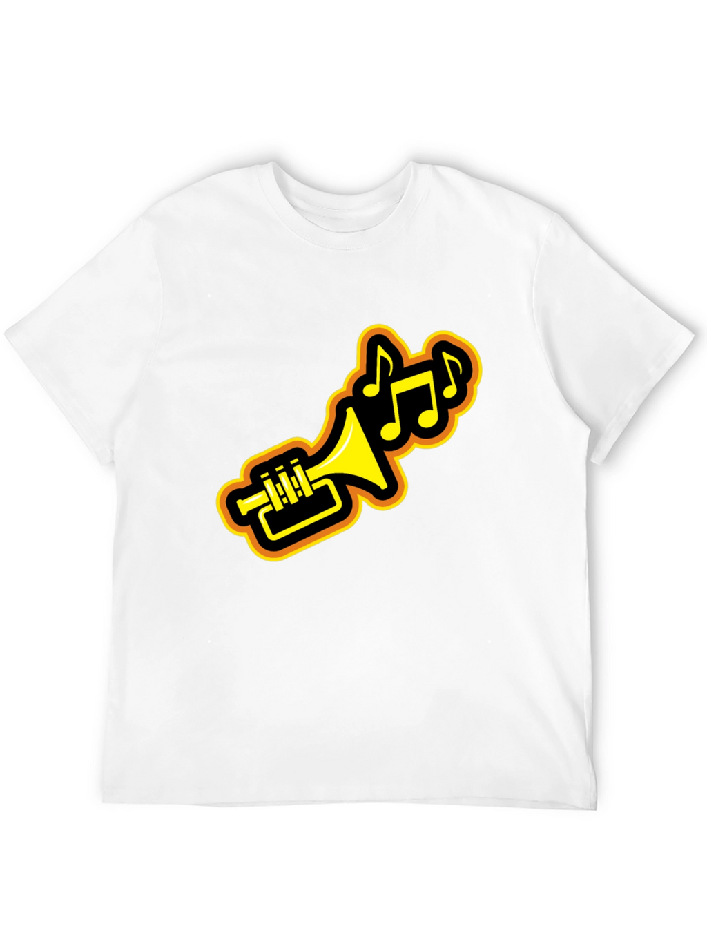 Trumpet Music Notes Black Graphic Tee