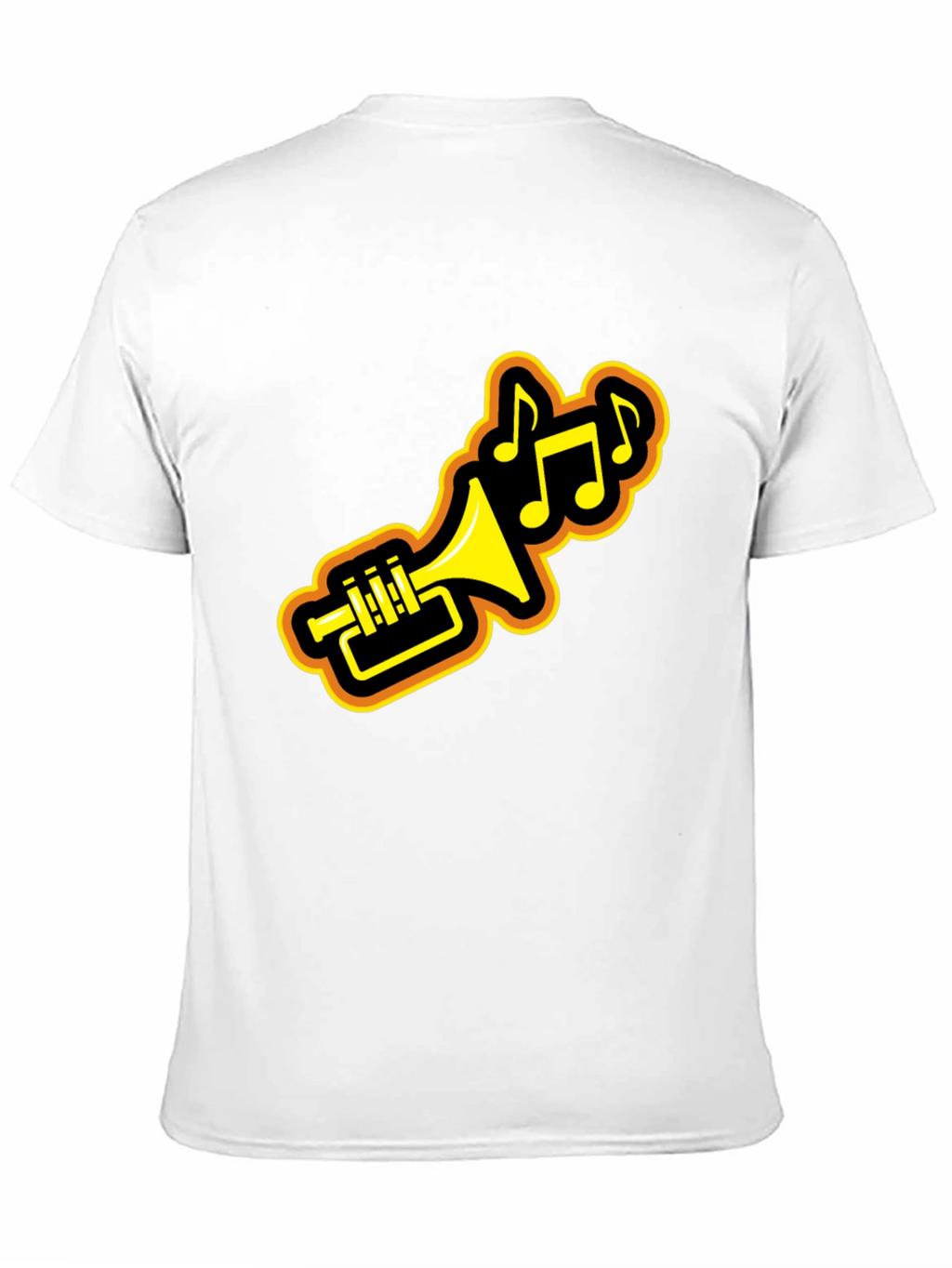 Trumpet Music Notes Black Graphic Tee