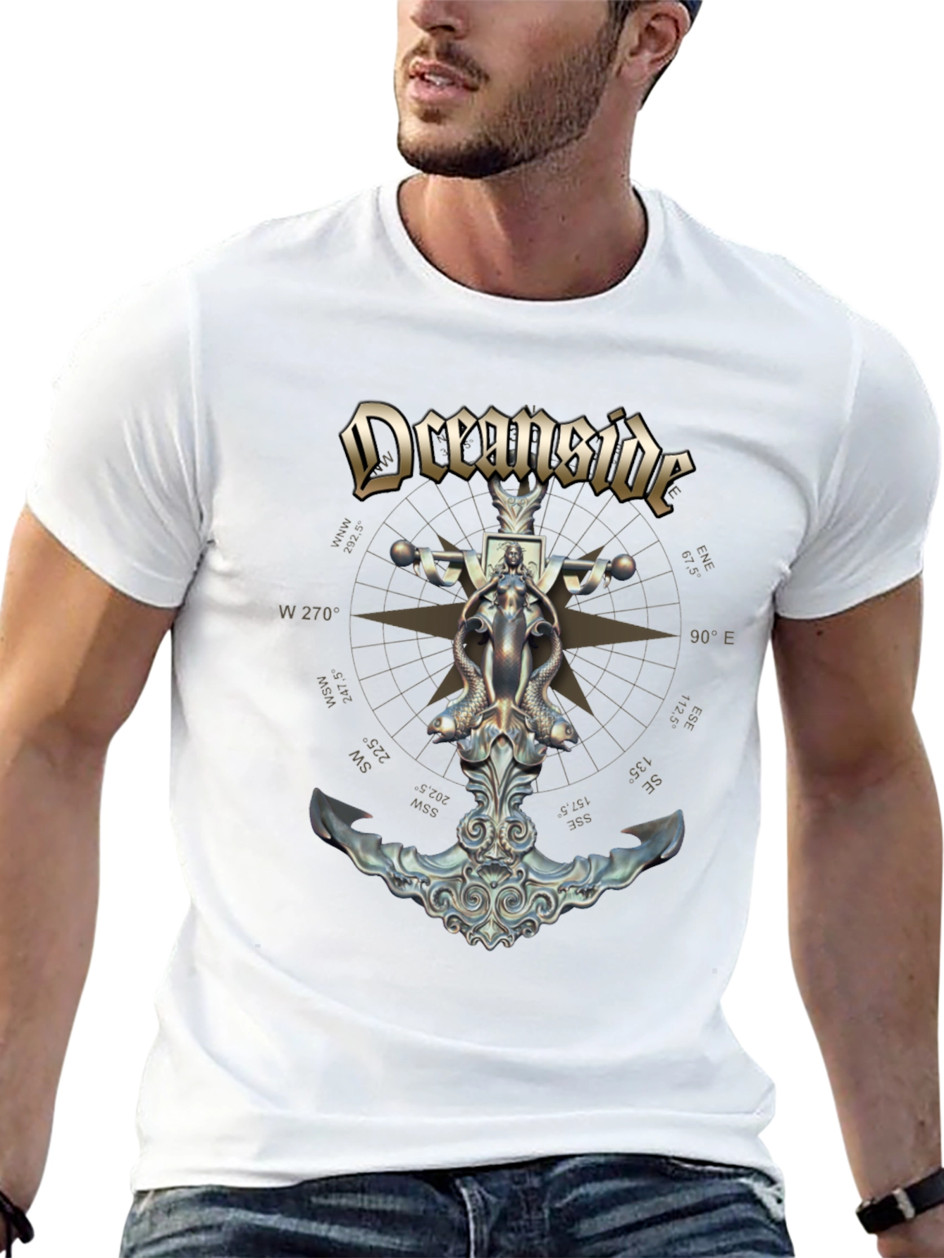 Oceanside Anchor Compass Graphic T-Shirt
