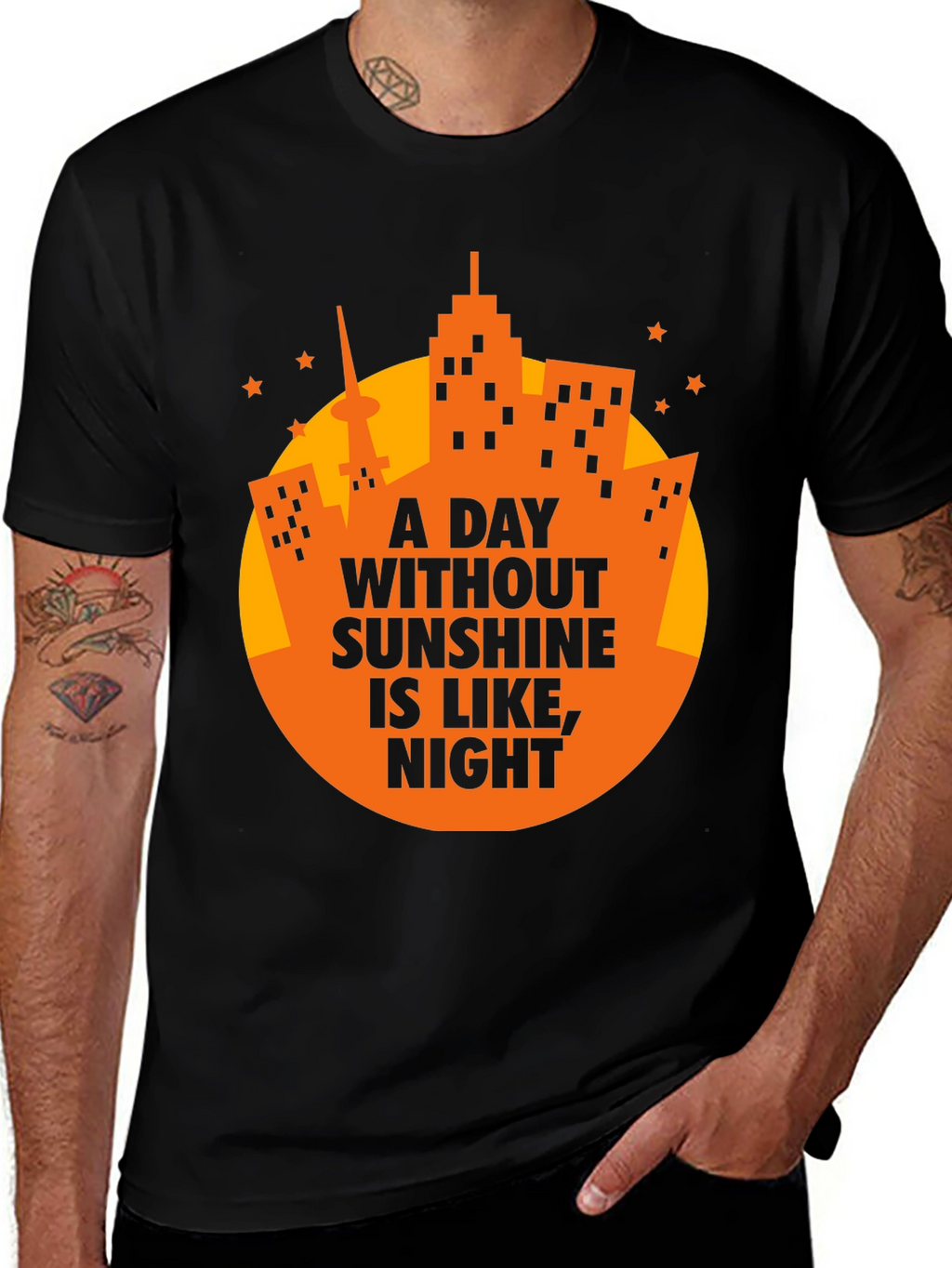 Sunshine Humor Graphic Tee - Mens Black T-Shirt