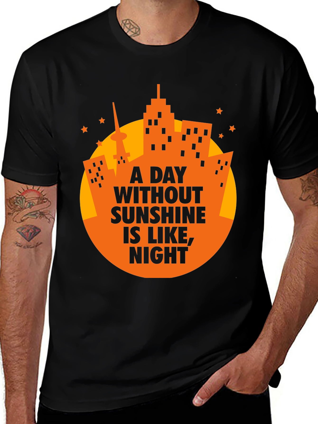Sunshine Humor Graphic Tee - Mens Black T-Shirt