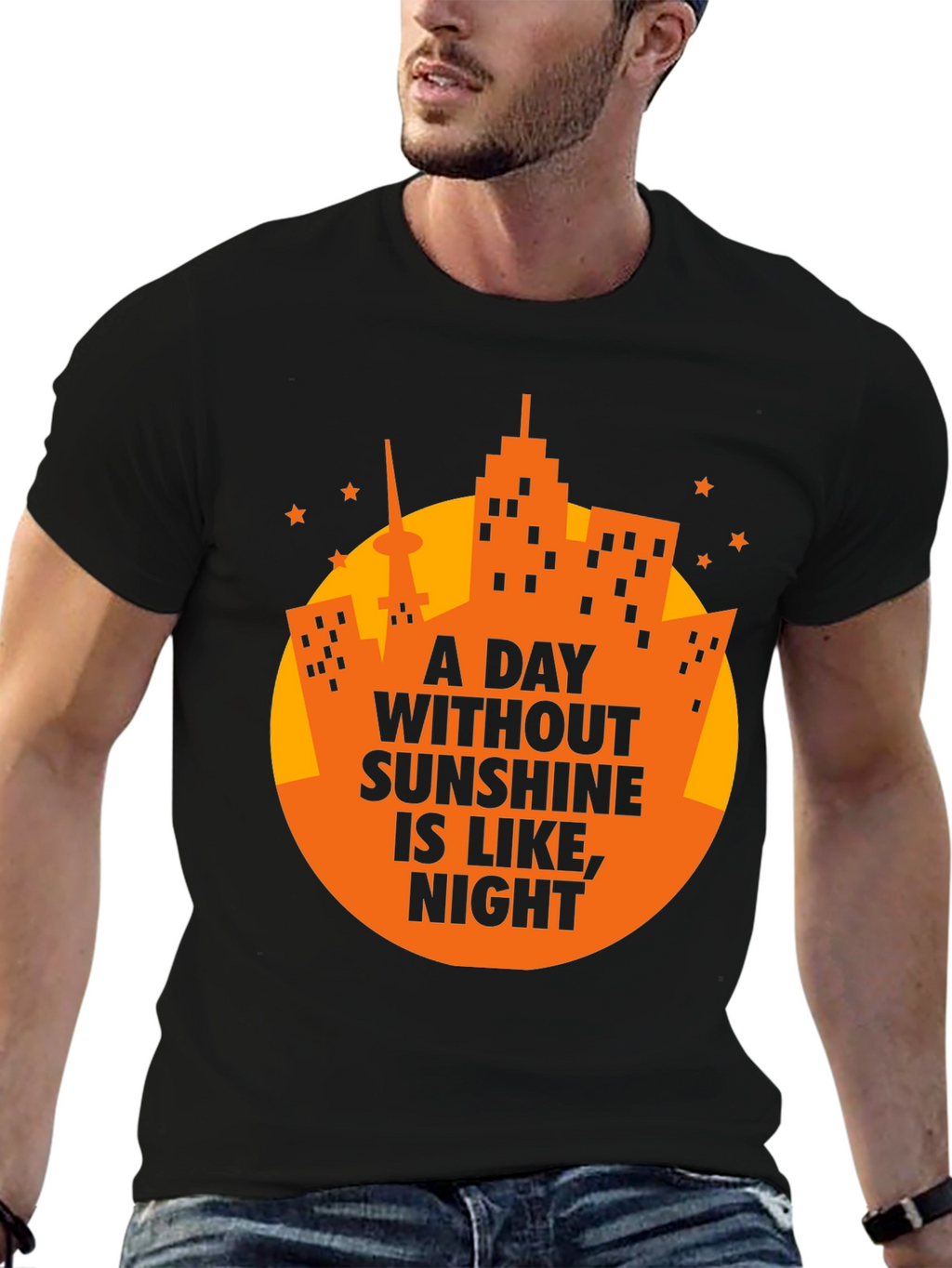 Sunshine Humor Graphic Tee - Mens Black T-Shirt