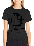 Modern Abstract Art Black Graphic Tee
