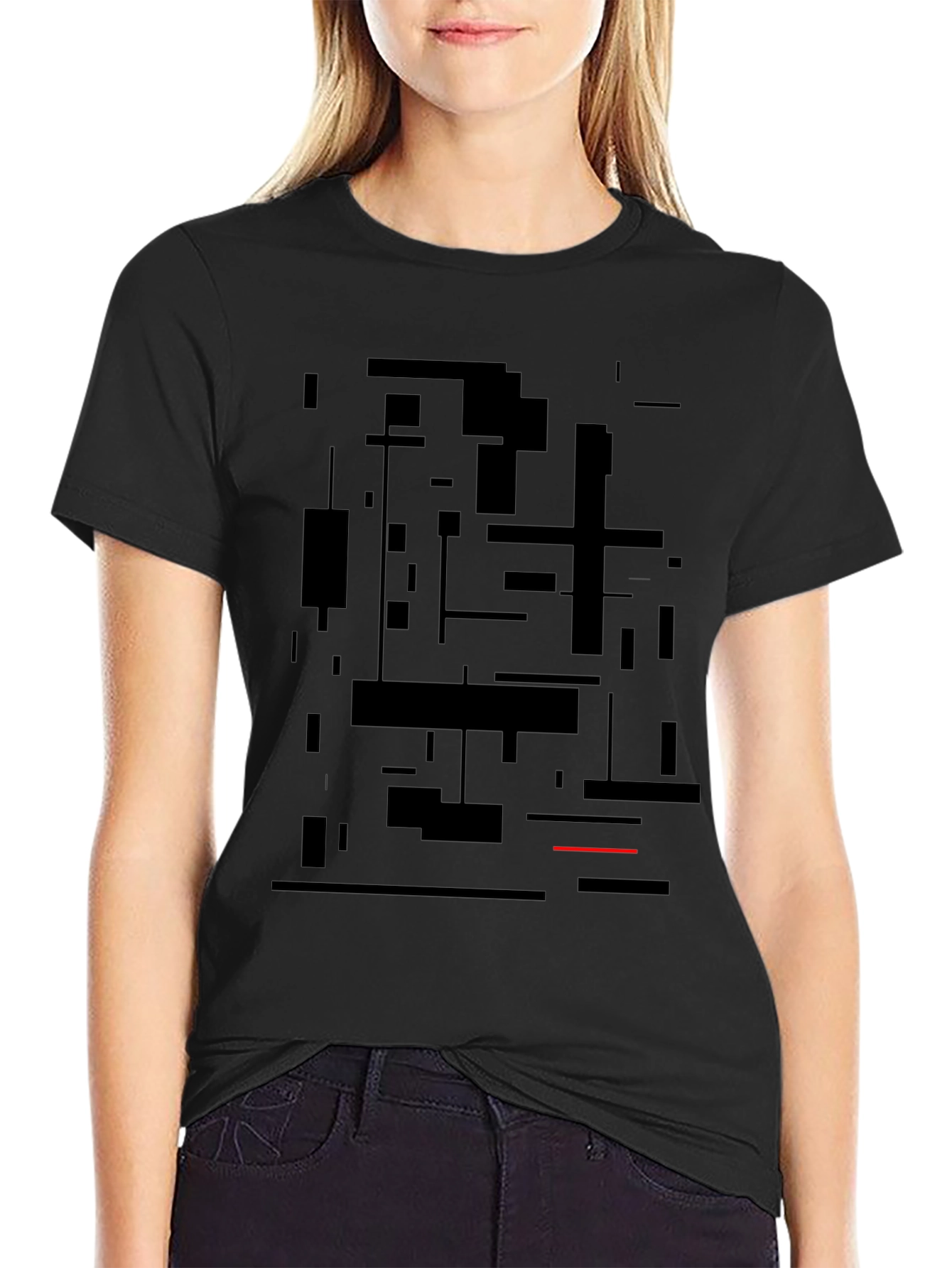 Modern Abstract Art Black Graphic Tee