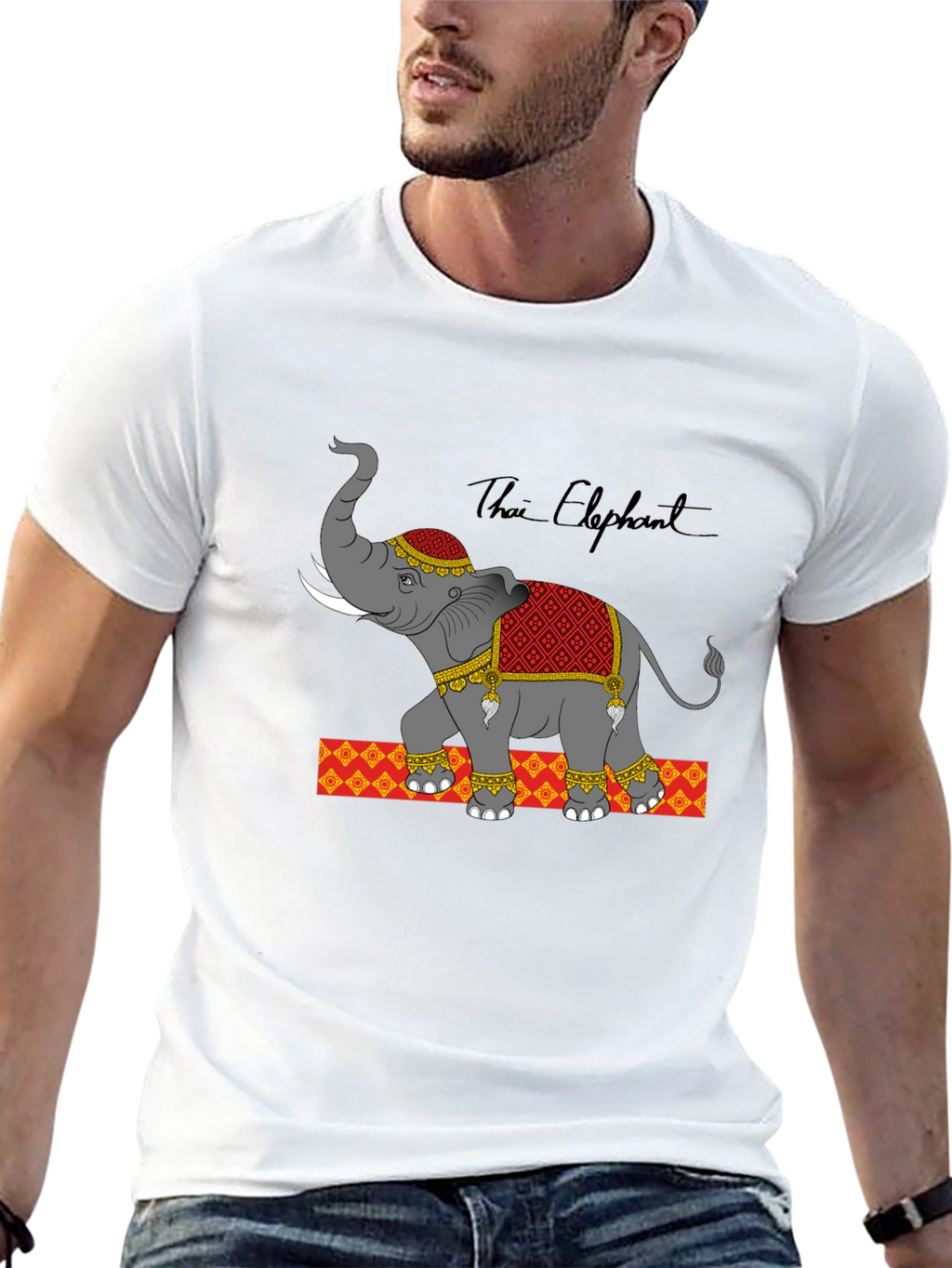 Thai Elephant Graphic Print Tee