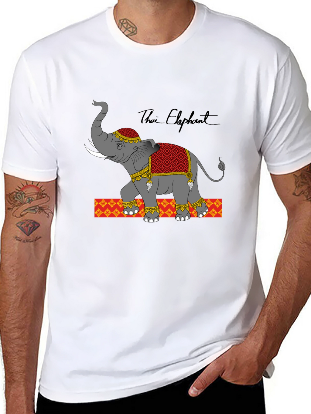 Thai Elephant Graphic Print Tee